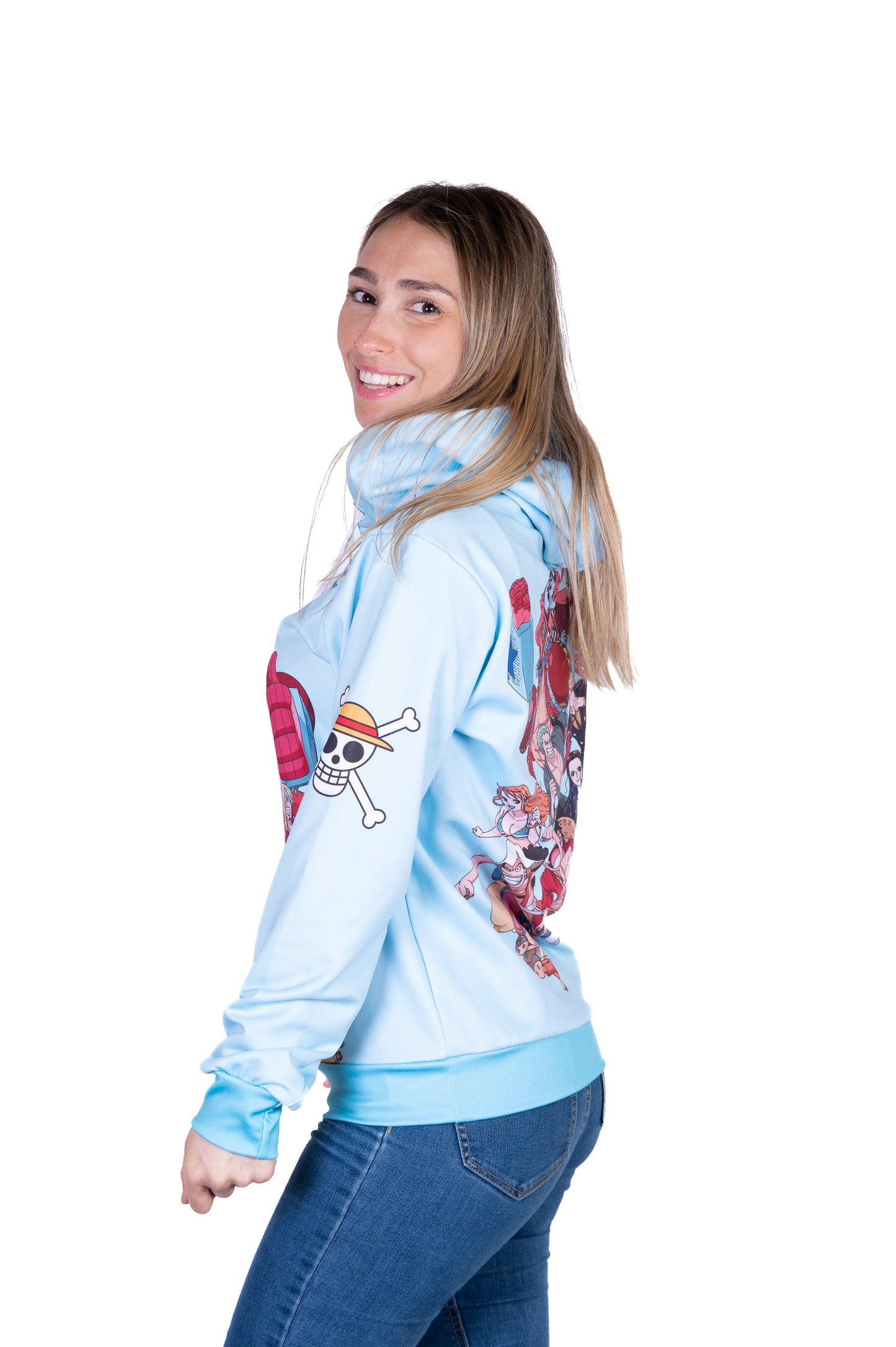 Hooded sweatshirt - One-piece fisherman's straw hat crew turquoise
