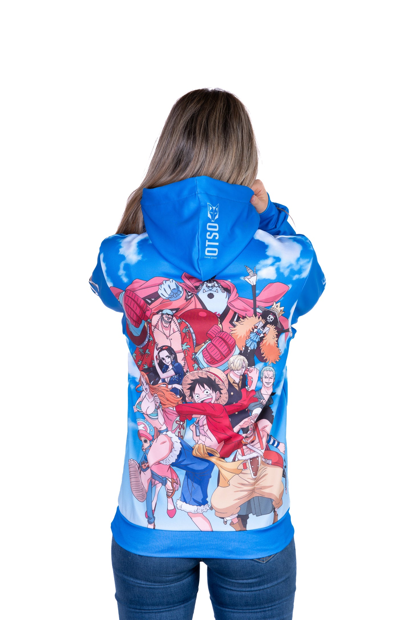 Hooded sweatshirt - One-piece Fishman Luffy and the crew blue