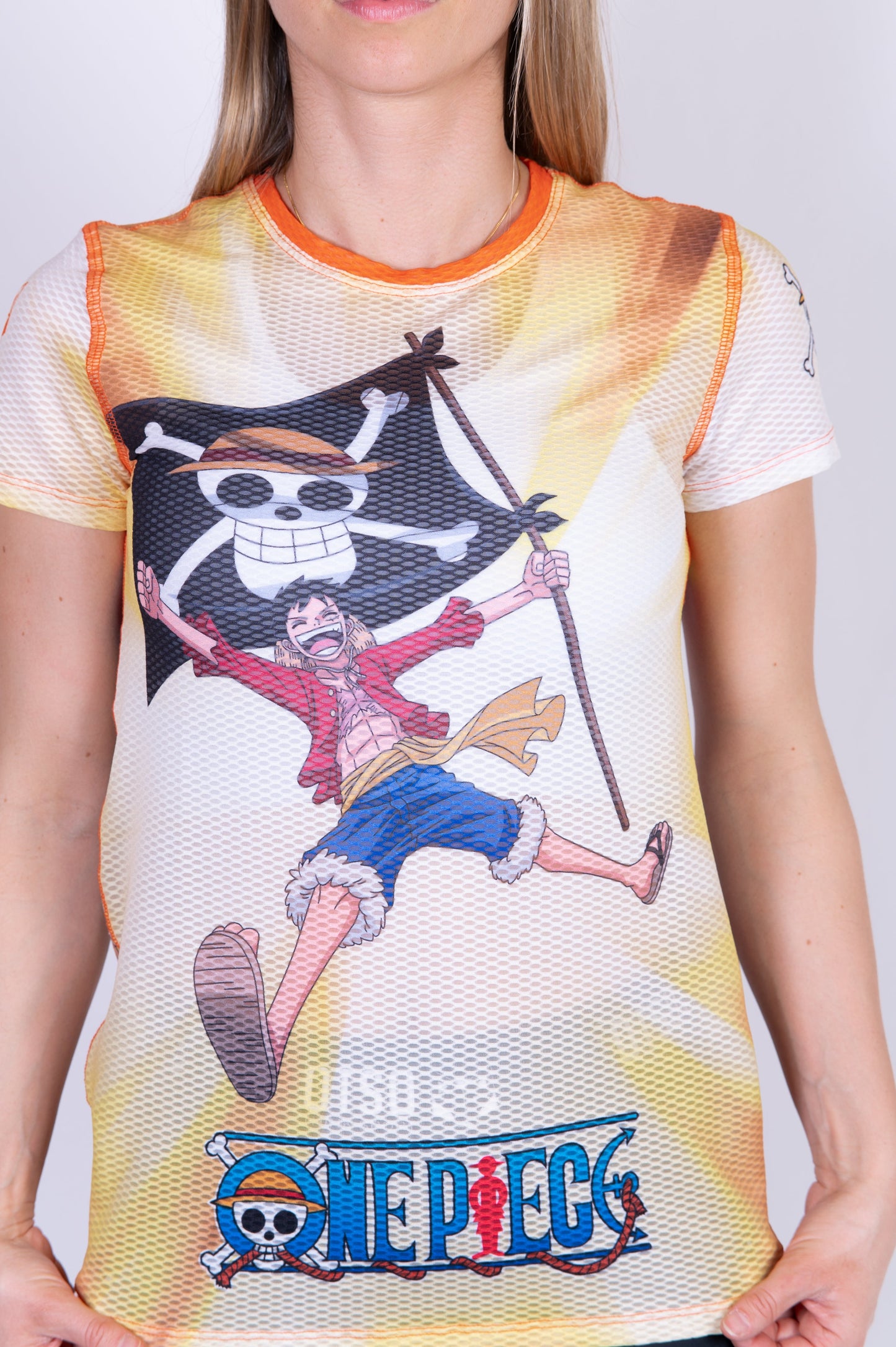 T-Shirt Femme manches courtes - One piece fishman straw hat crew yellow