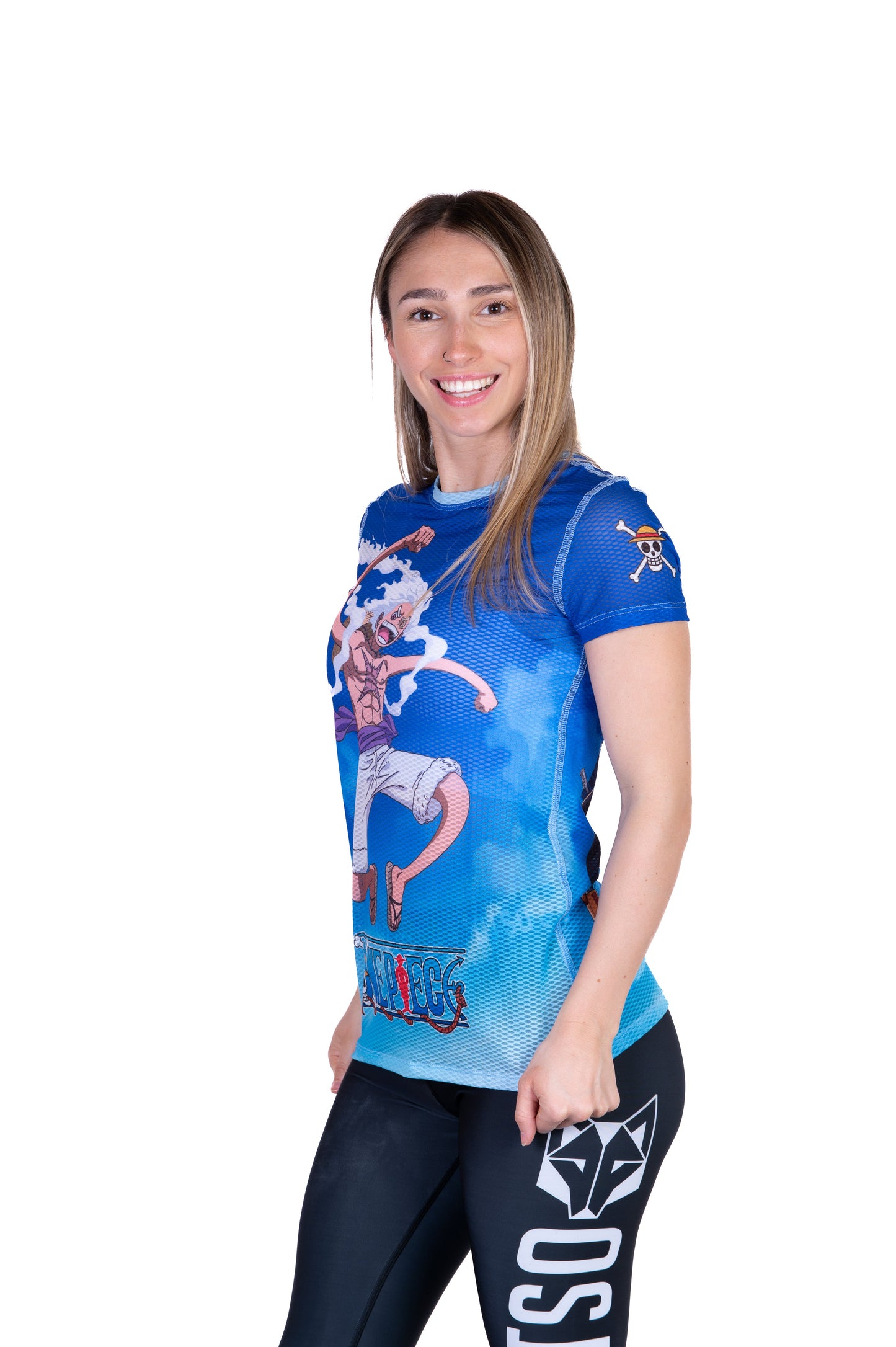 T-Shirt Femme manches courtes - One piece egghead luffy and the crew blue
