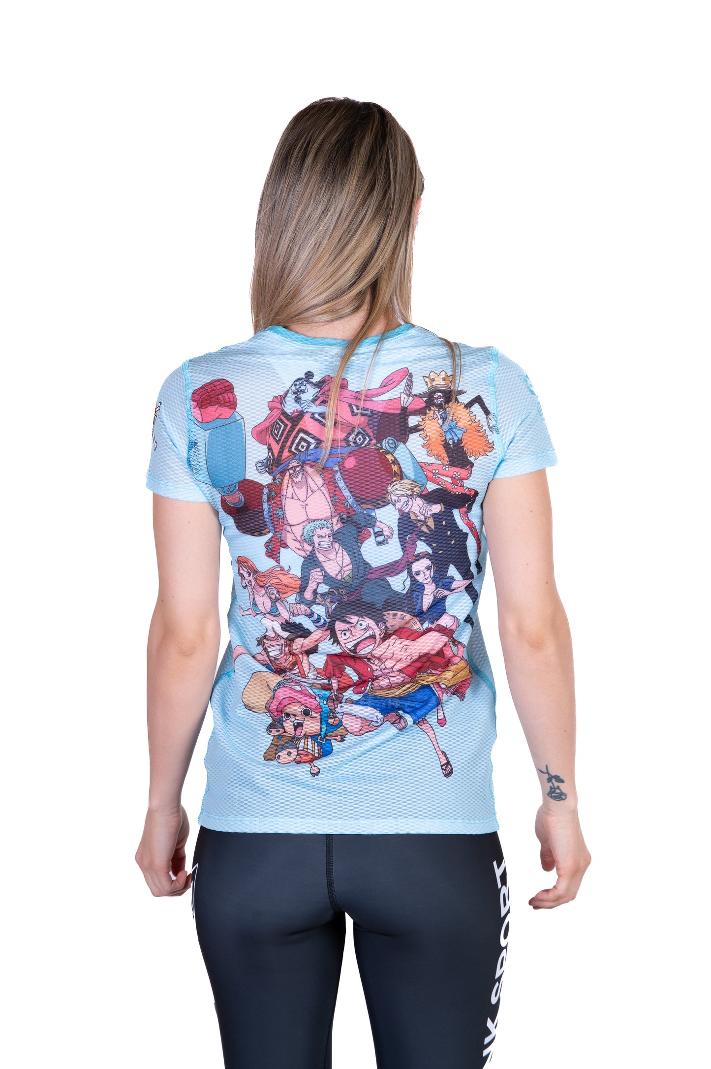T-Shirt Femme manches courtes - One piece fishman straw hat crew turquoise