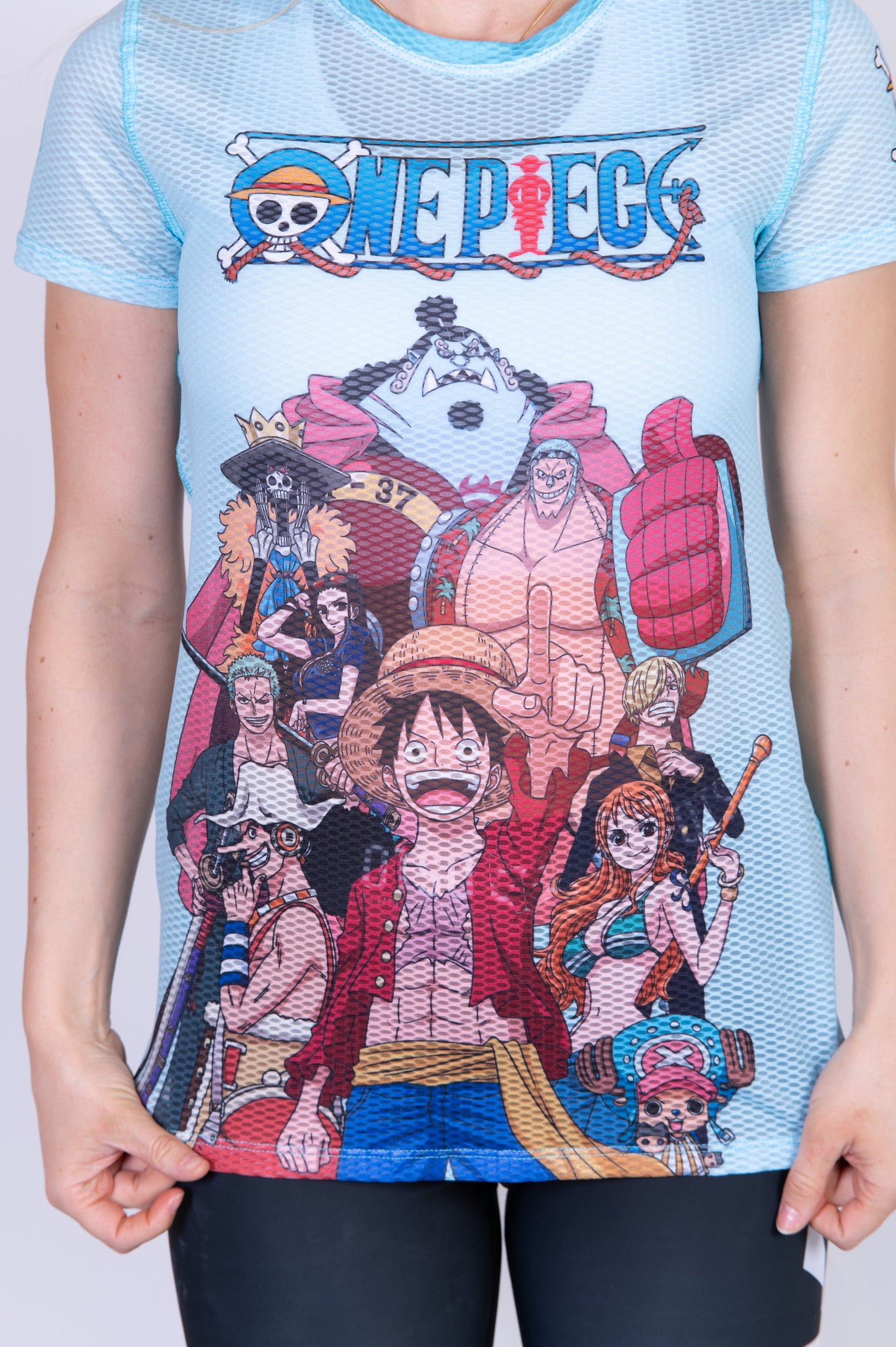 T-Shirt Femme manches courtes - One piece fishman straw hat crew turquoise