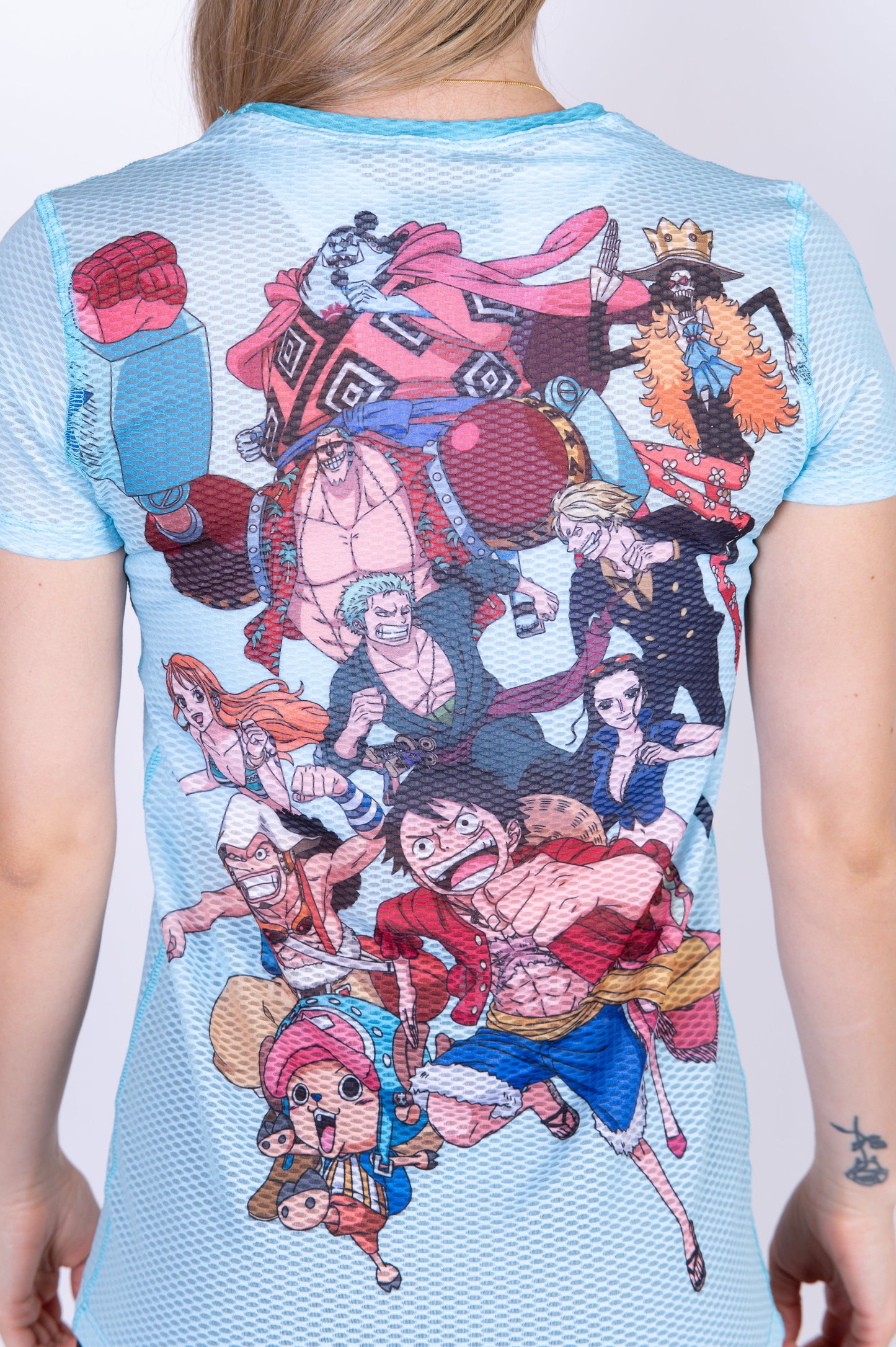 T-Shirt Femme manches courtes - One piece fishman straw hat crew turquoise