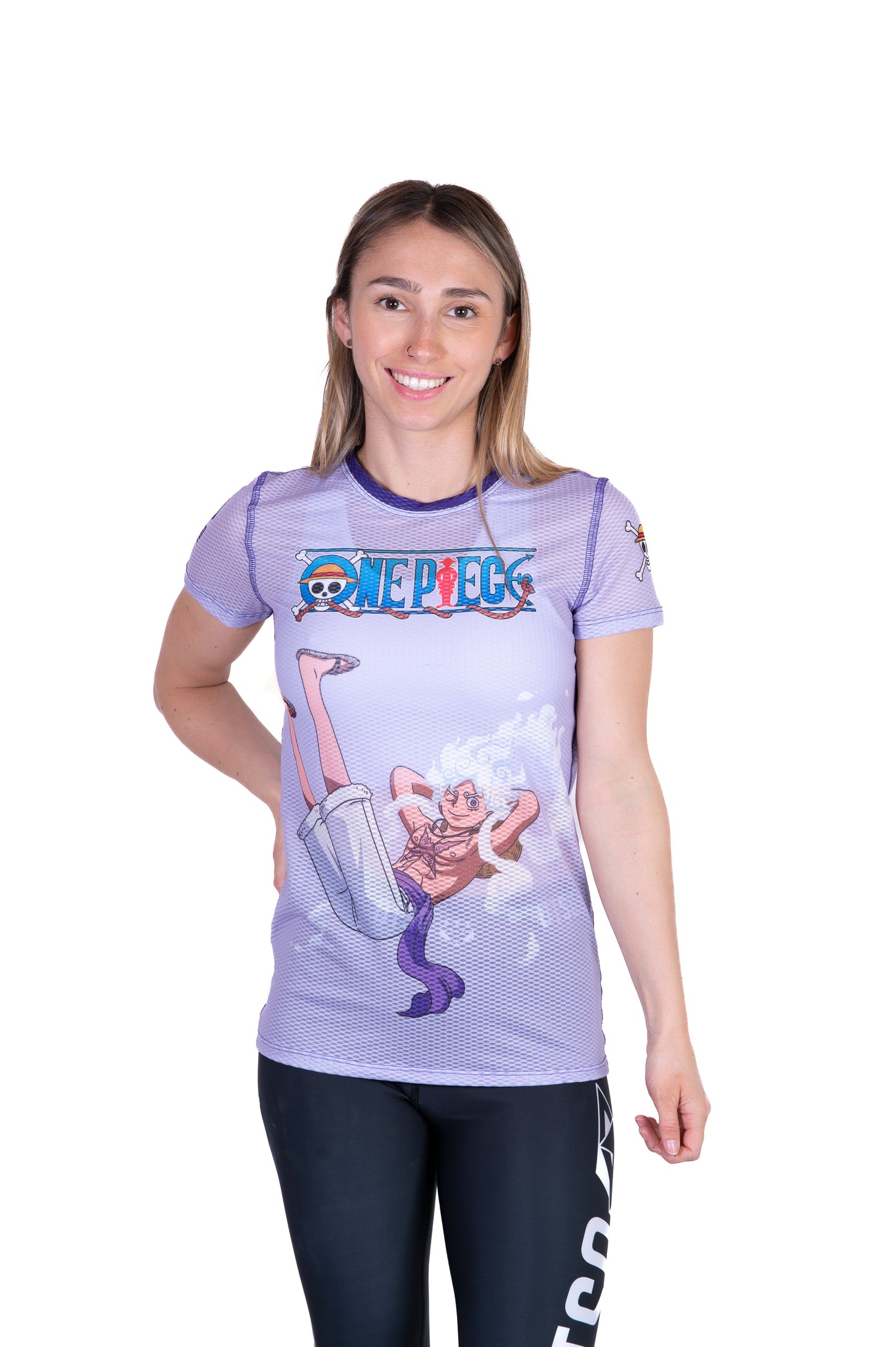 T-Shirt Femme manches courtes - One piece egghead luffy gear5 purple