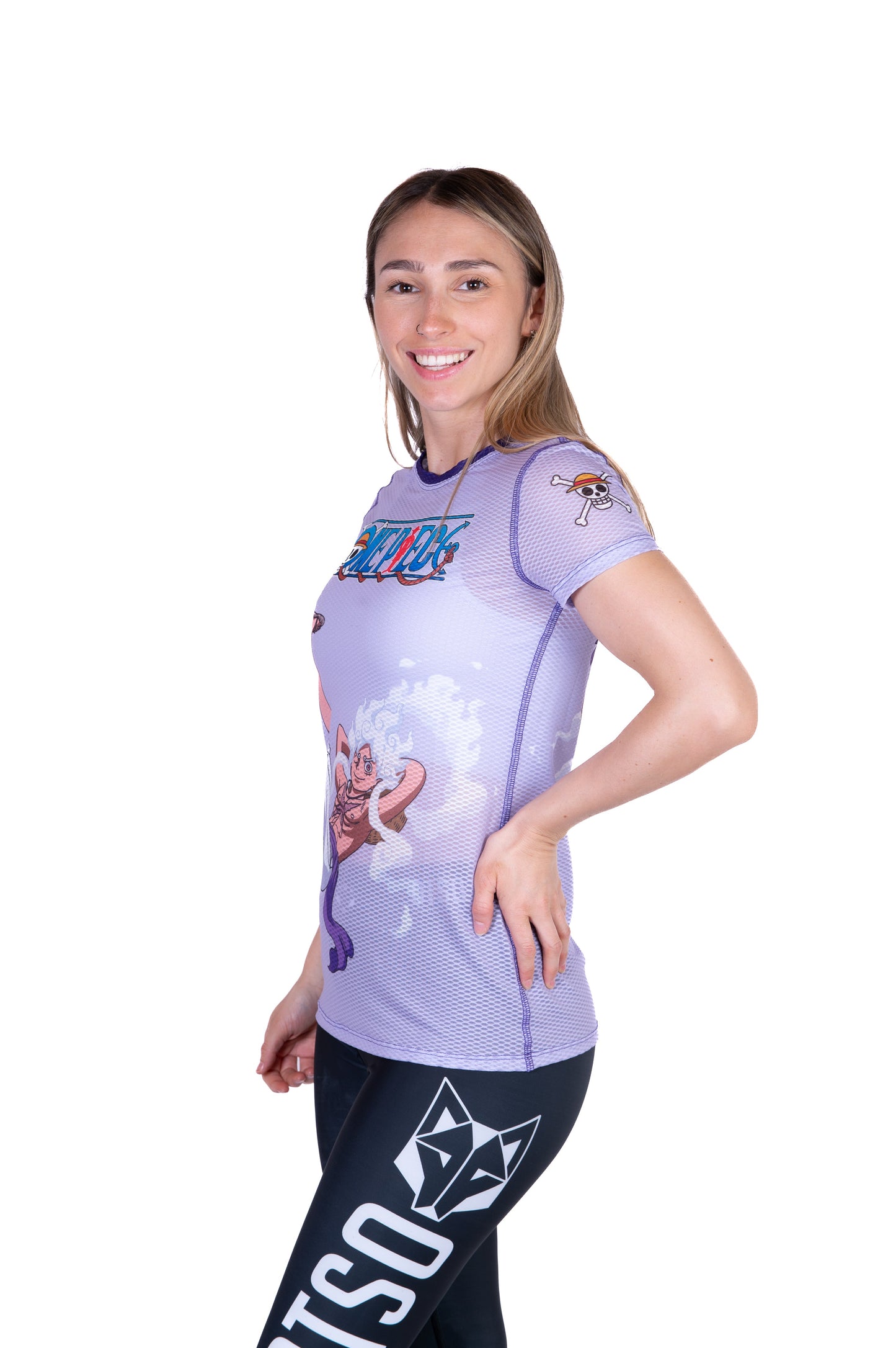 T-Shirt Femme manches courtes - One piece egghead luffy gear5 purple