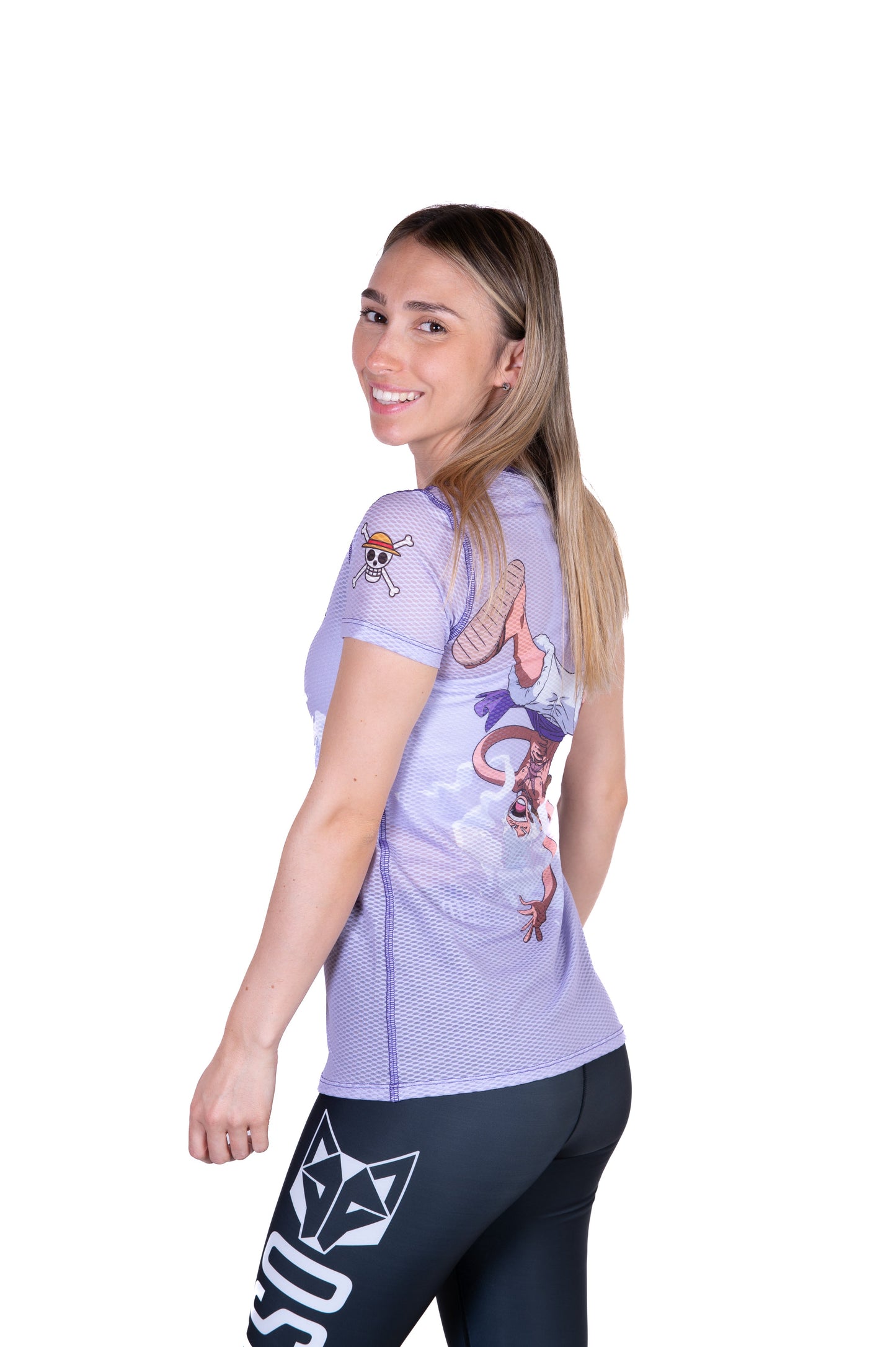 T-Shirt Femme manches courtes - One piece egghead luffy gear5 purple