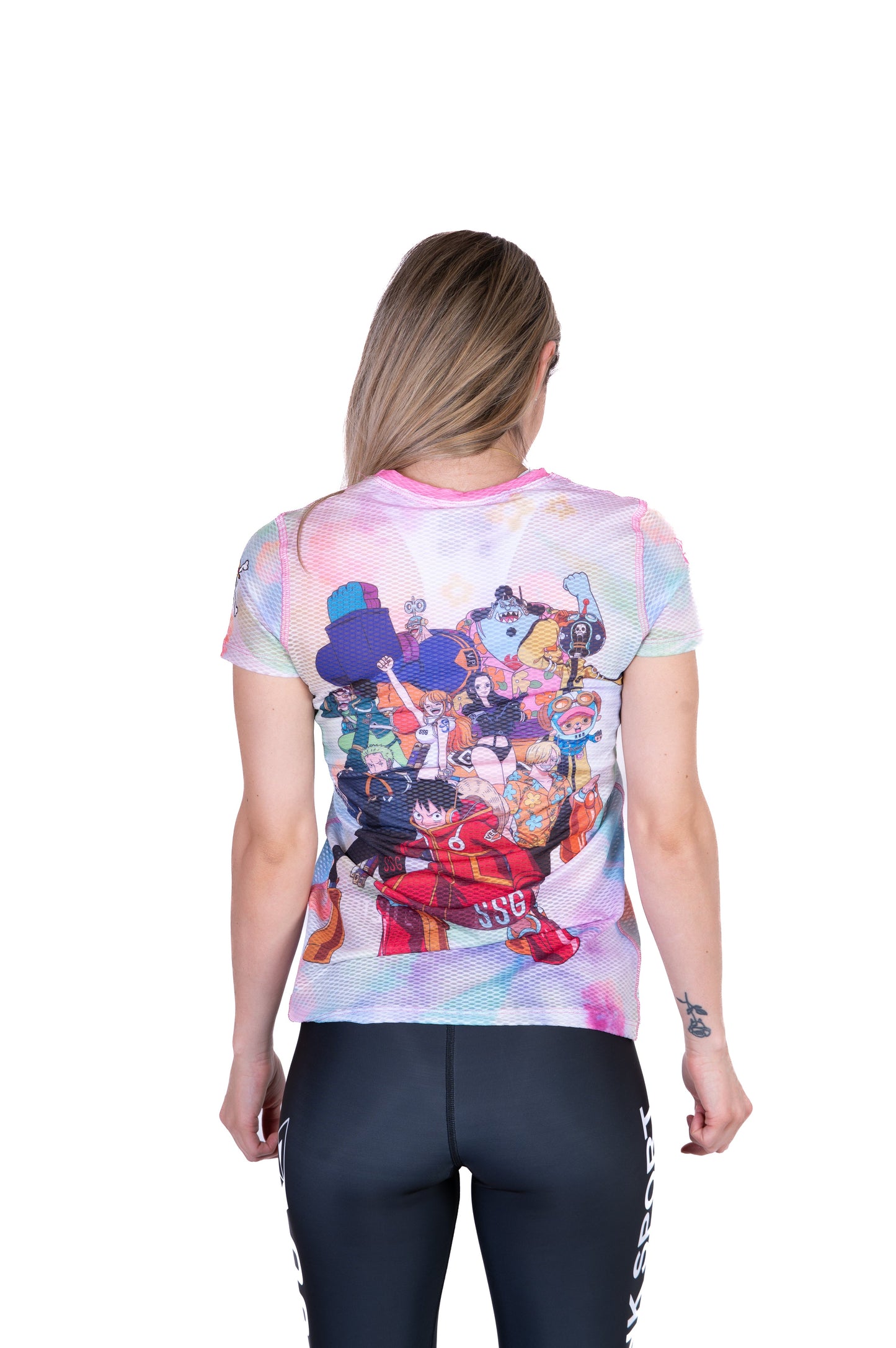 T-Shirt Femme manches courtes - One piece egghead luffy and the crew pink