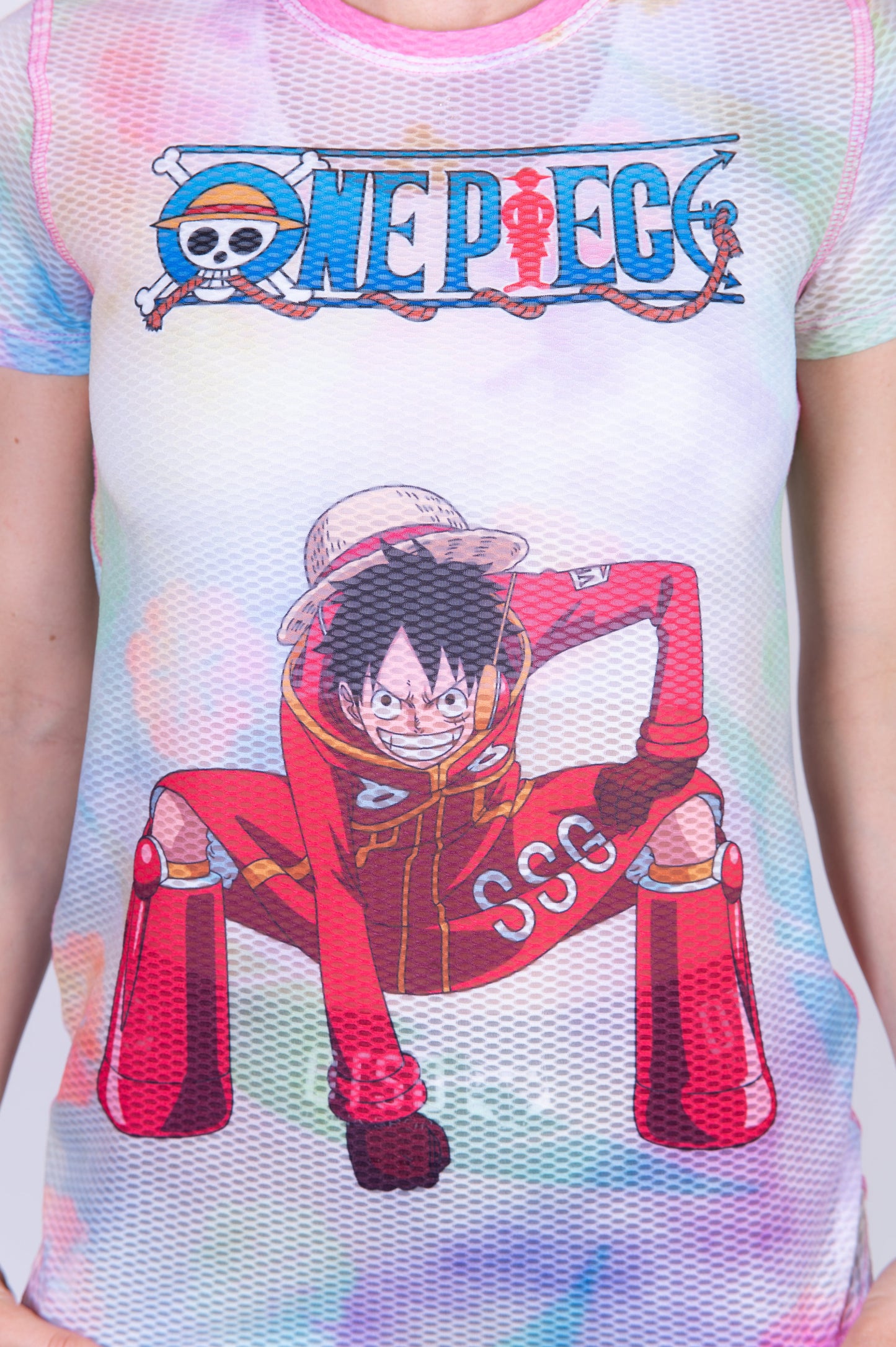 T-Shirt Femme manches courtes - One piece egghead luffy and the crew pink