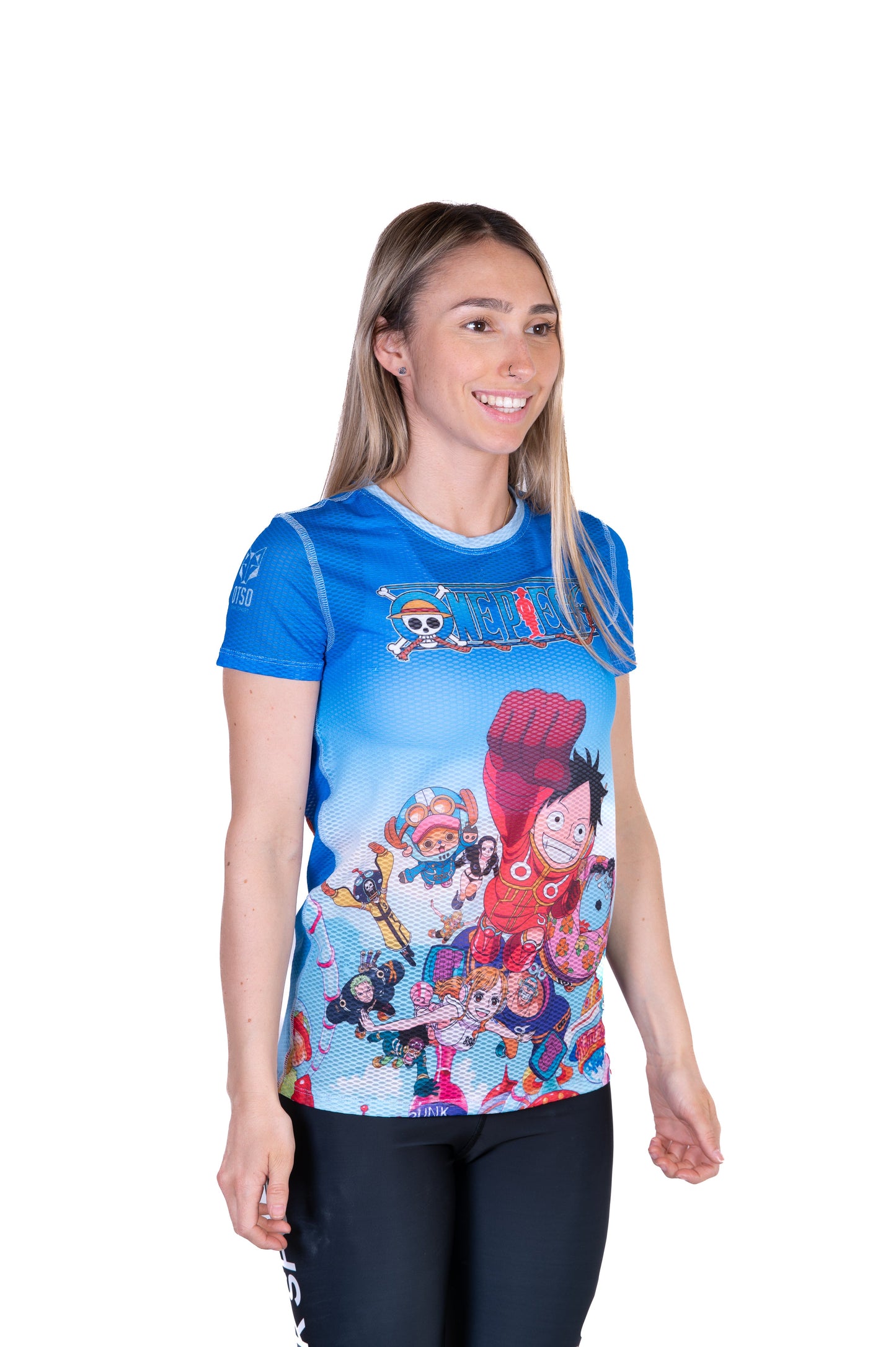 T-Shirt Femme manches courtes - One piece egghead luffy straw hat crew blue