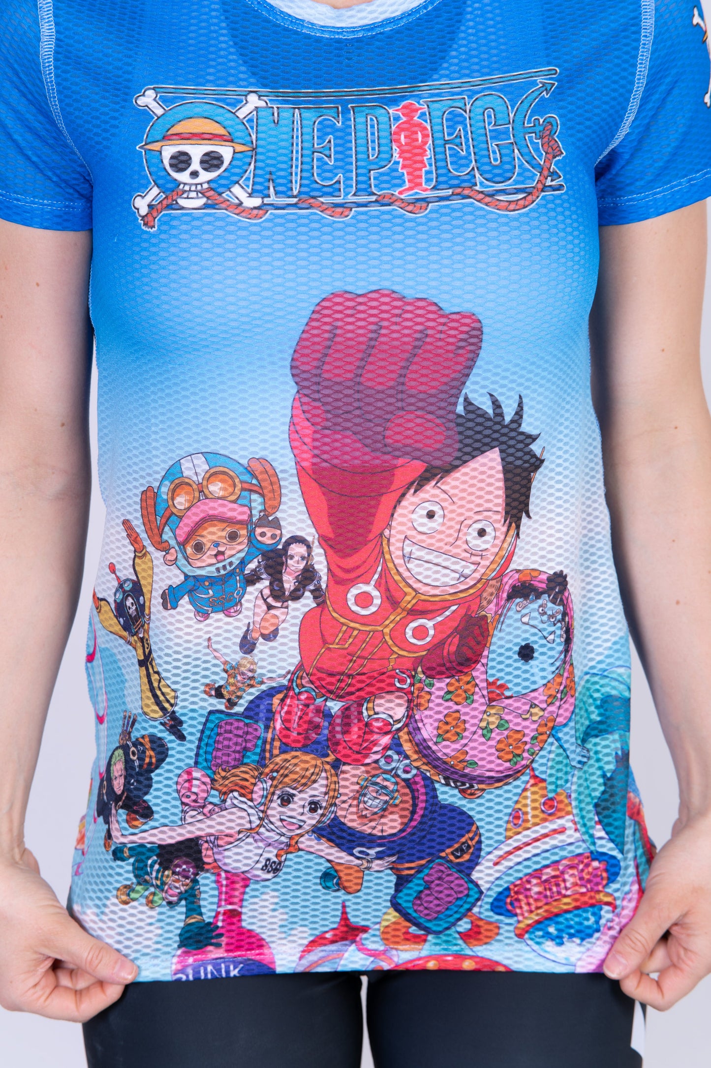 T-Shirt Femme manches courtes - One piece egghead luffy straw hat crew blue