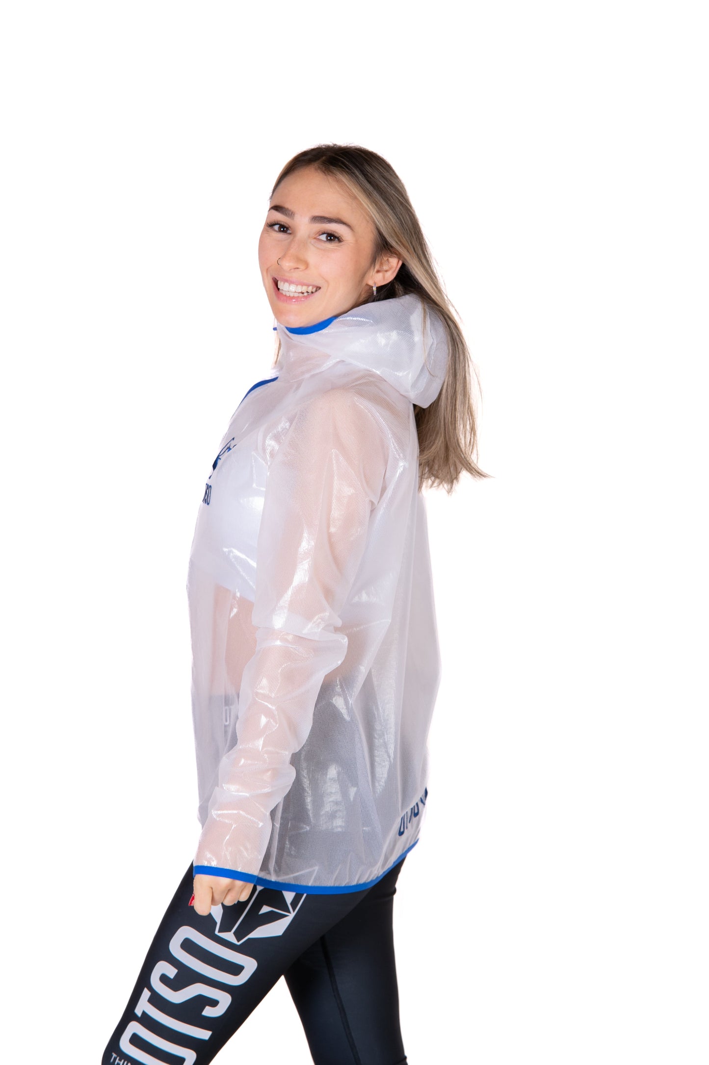 Waterproof Jacket - White & Royal Blue