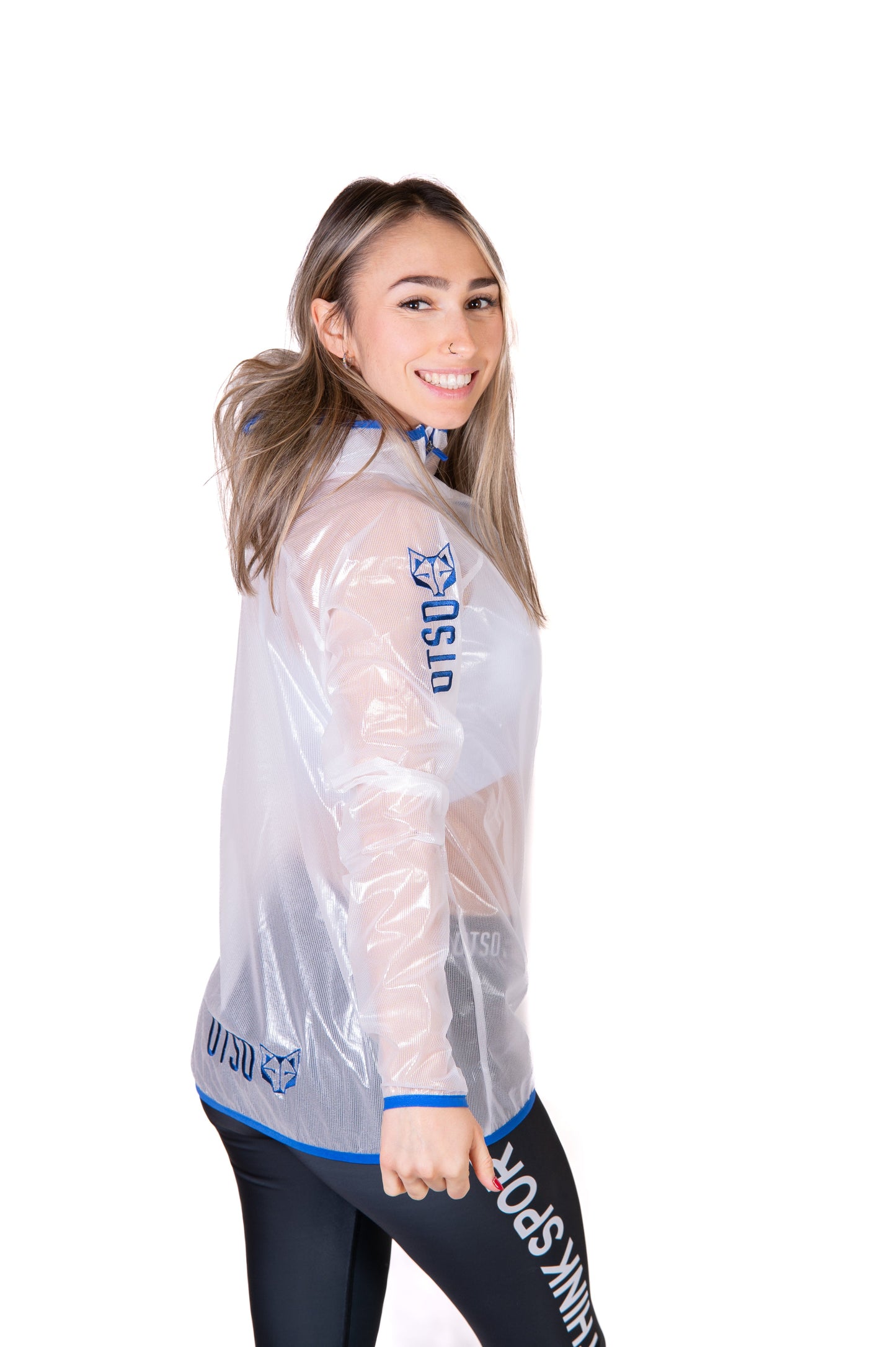 Waterproof Jacket - White & Royal Blue