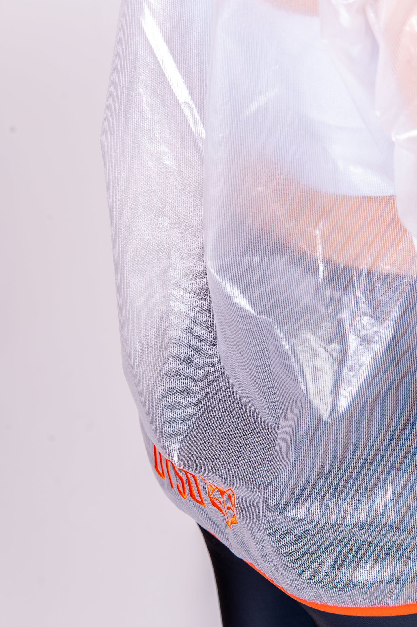 Waterproof Jacket - White & Fluo Orange
