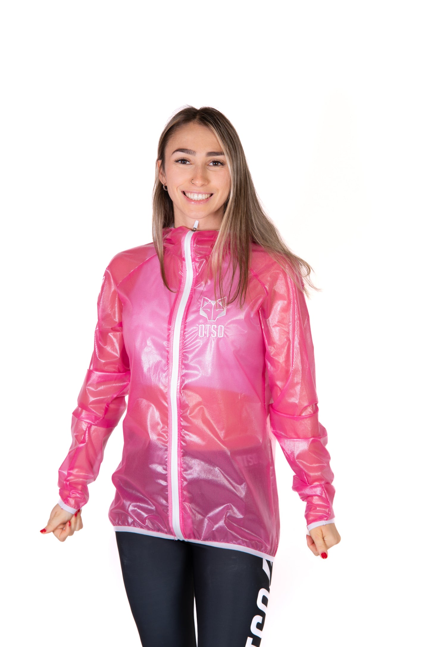 Waterproof Jacket - Fluo Pink & White