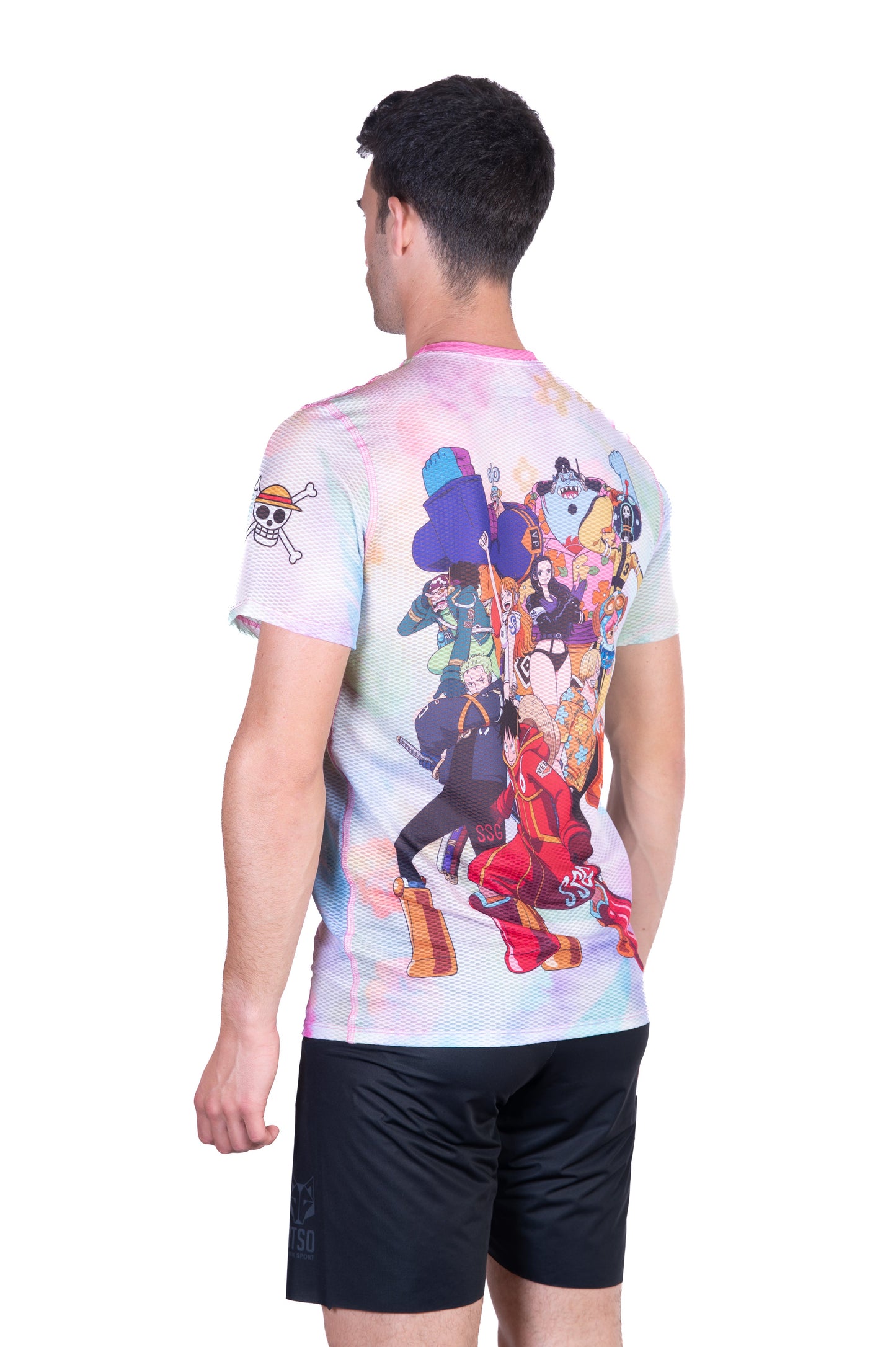 T-Shirt Homme manches courtes - One piece egghead luffy and the crew pink