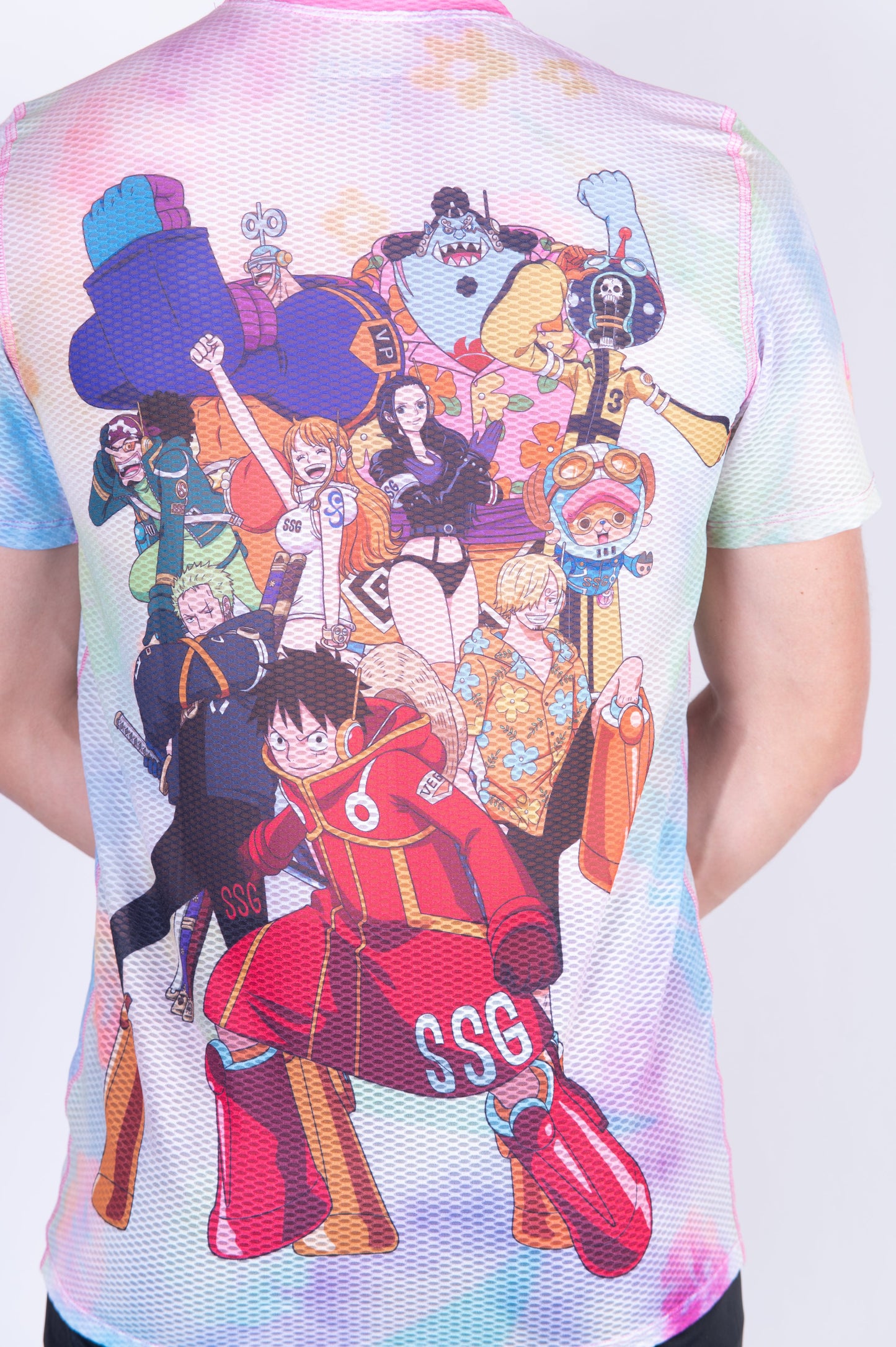 T-Shirt Homme manches courtes - One piece egghead luffy and the crew pink