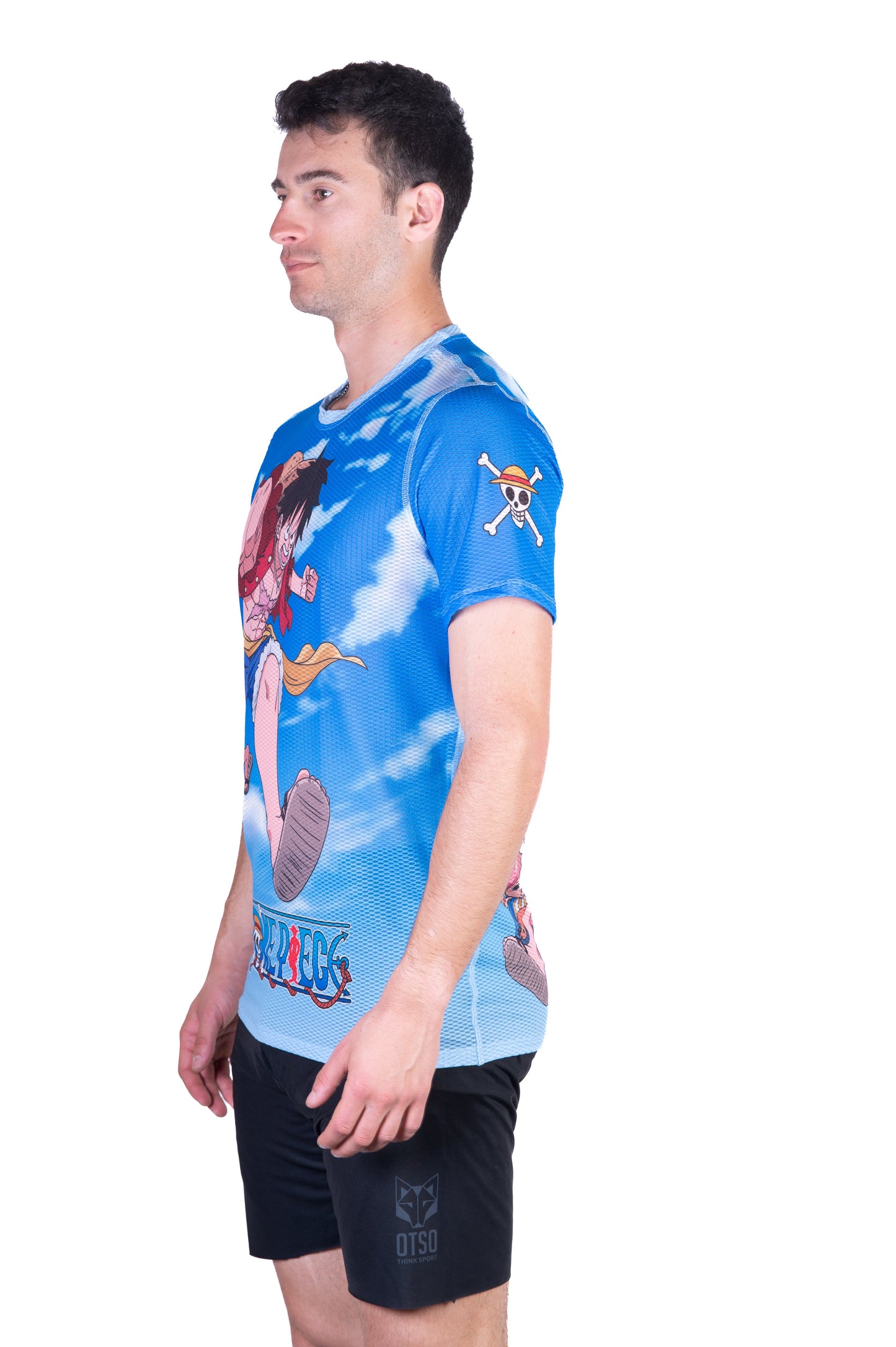 T-Shirt Homme manches courtes - One piece fishman luffy and the crew blue