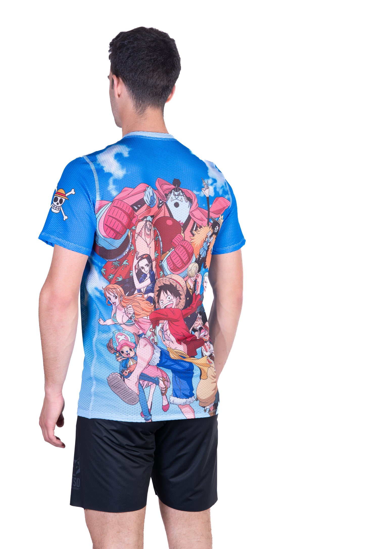 T-Shirt Homme manches courtes - One piece fishman luffy and the crew blue