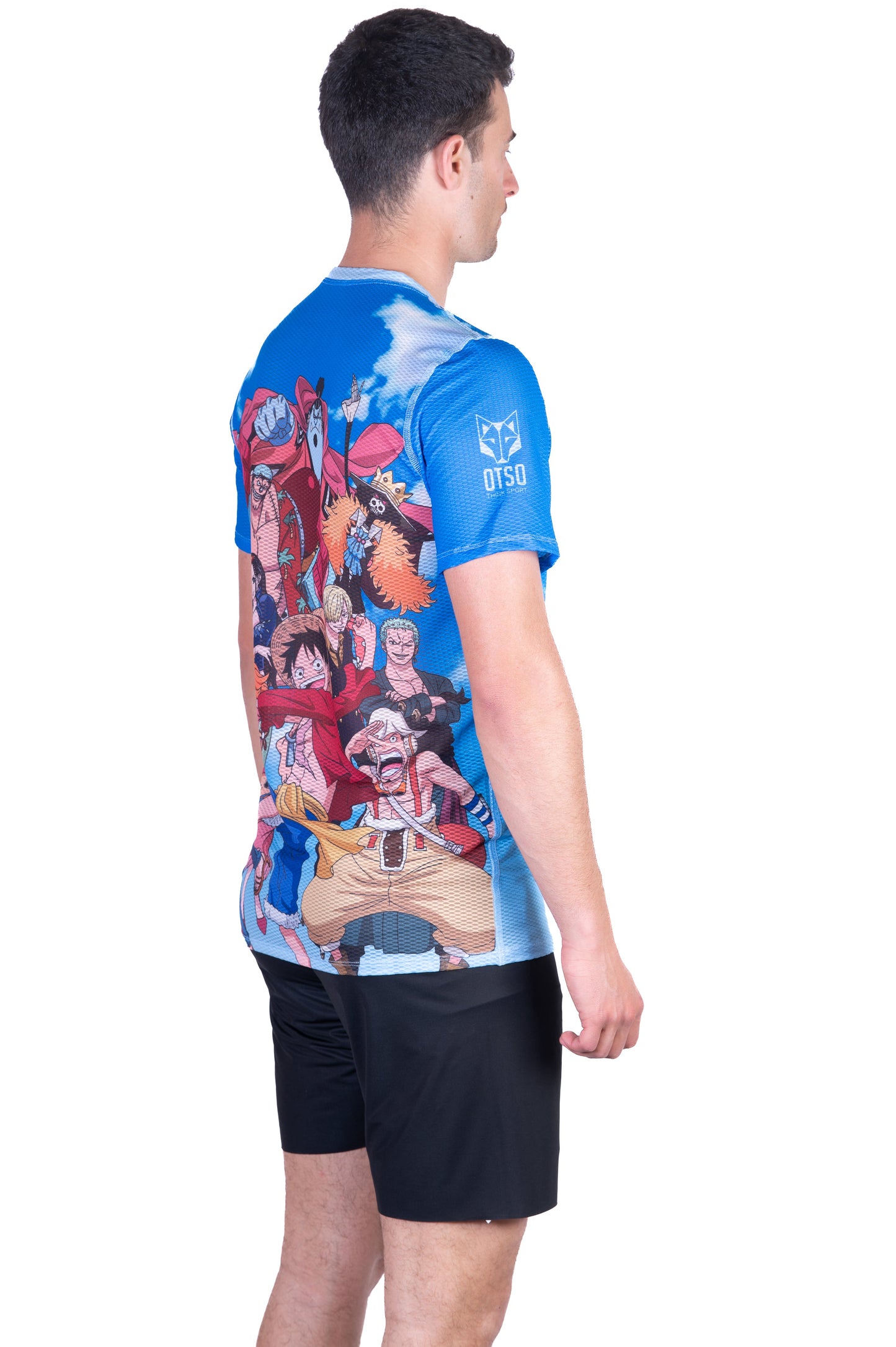 T-Shirt Homme manches courtes - One piece fishman luffy and the crew blue