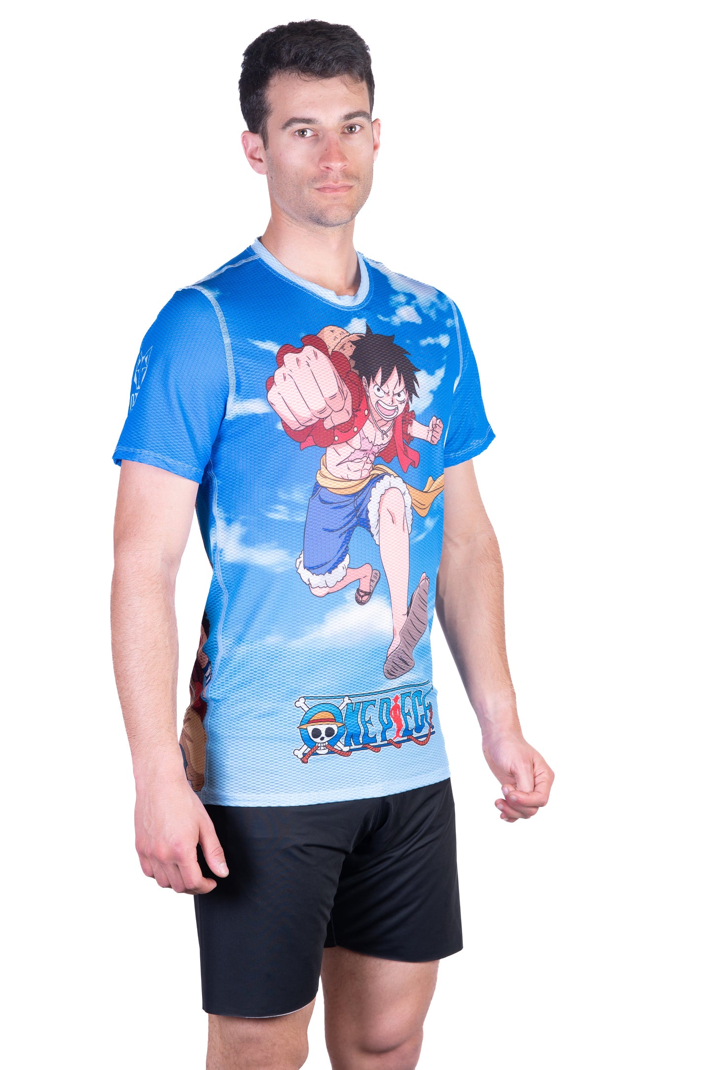 T-Shirt Homme manches courtes - One piece fishman luffy and the crew blue