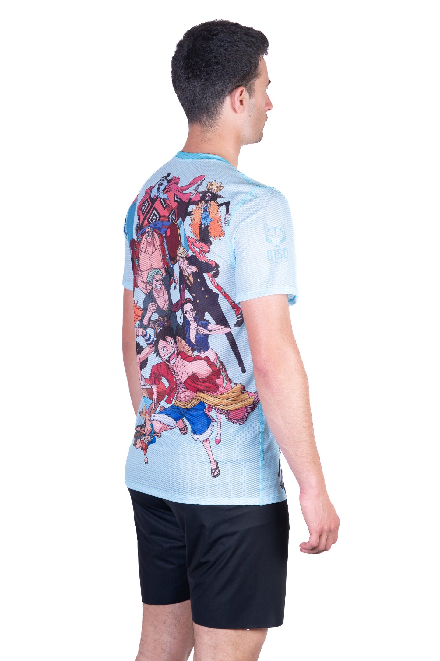 Herren-T-Shirt mit kurzen Ärmeln - One Piece Fischermann Strohhut Crew Türkis
