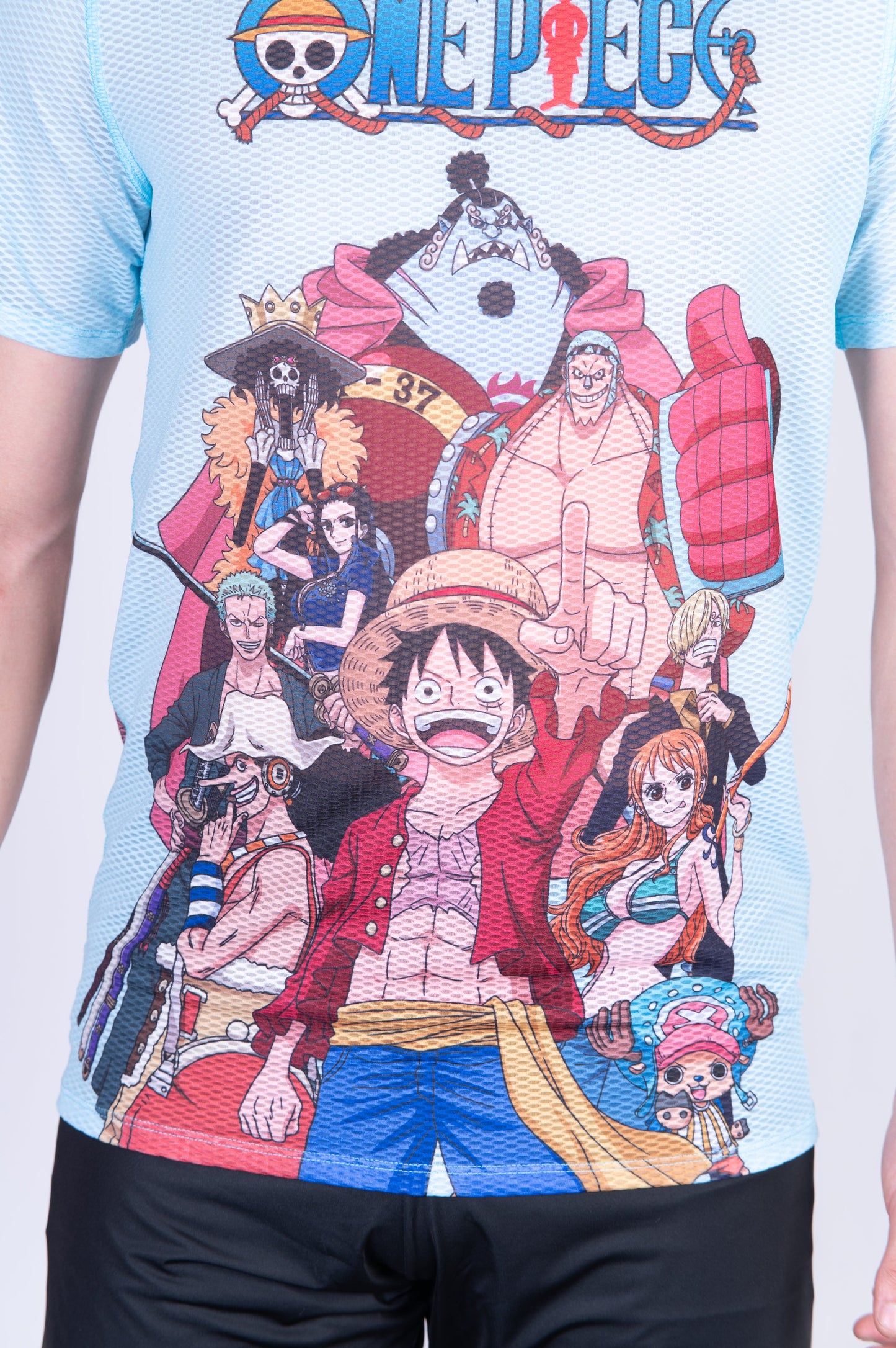 T-Shirt Homme manches courtes - One piece fishman straw hat crew turquoise