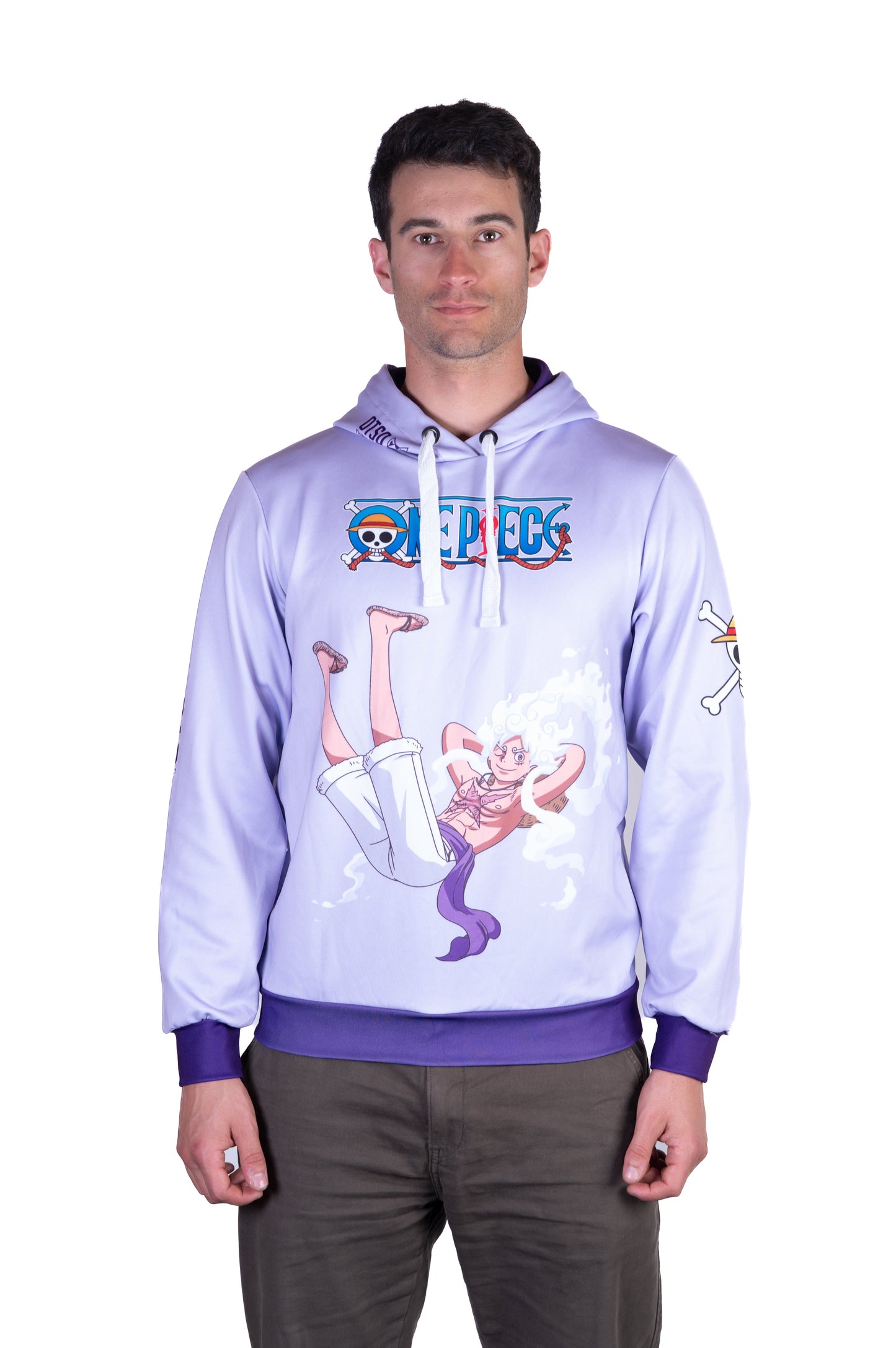 Felpa con cappuccio - One piece cappello di paglia Luffy gear5 viola