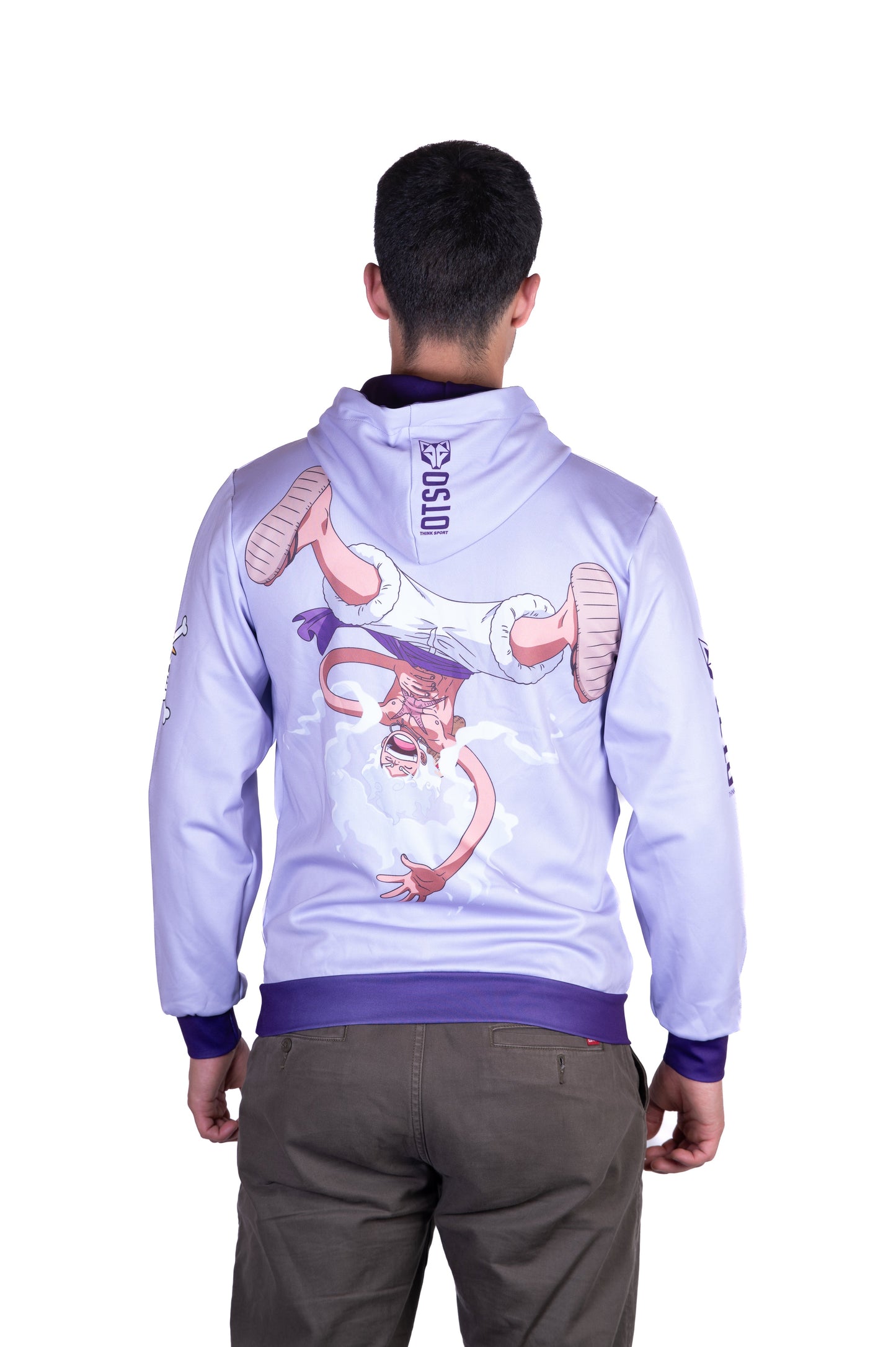 Felpa con cappuccio - One piece cappello di paglia Luffy gear5 viola