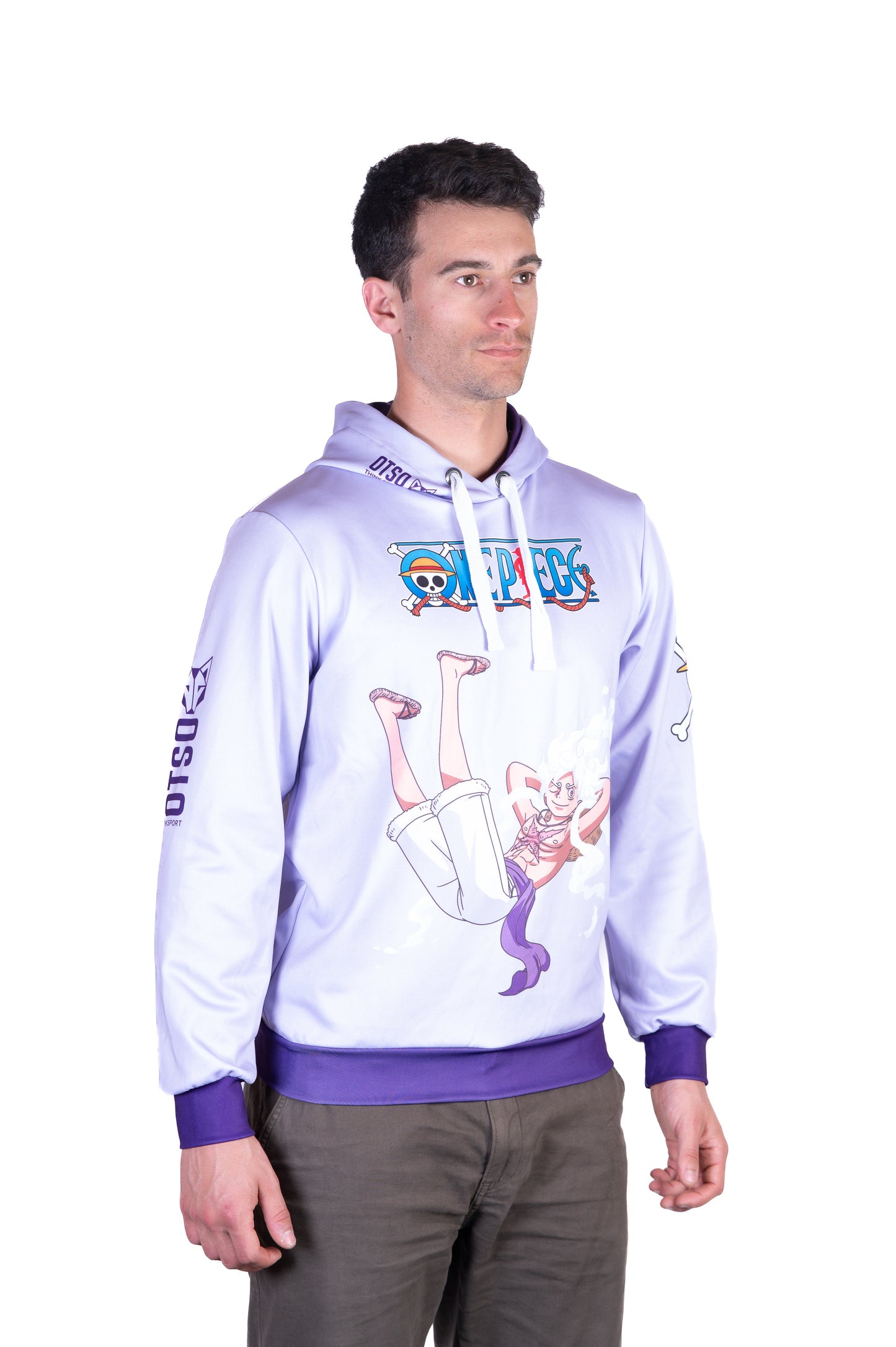 Felpa con cappuccio - One piece cappello di paglia Luffy gear5 viola