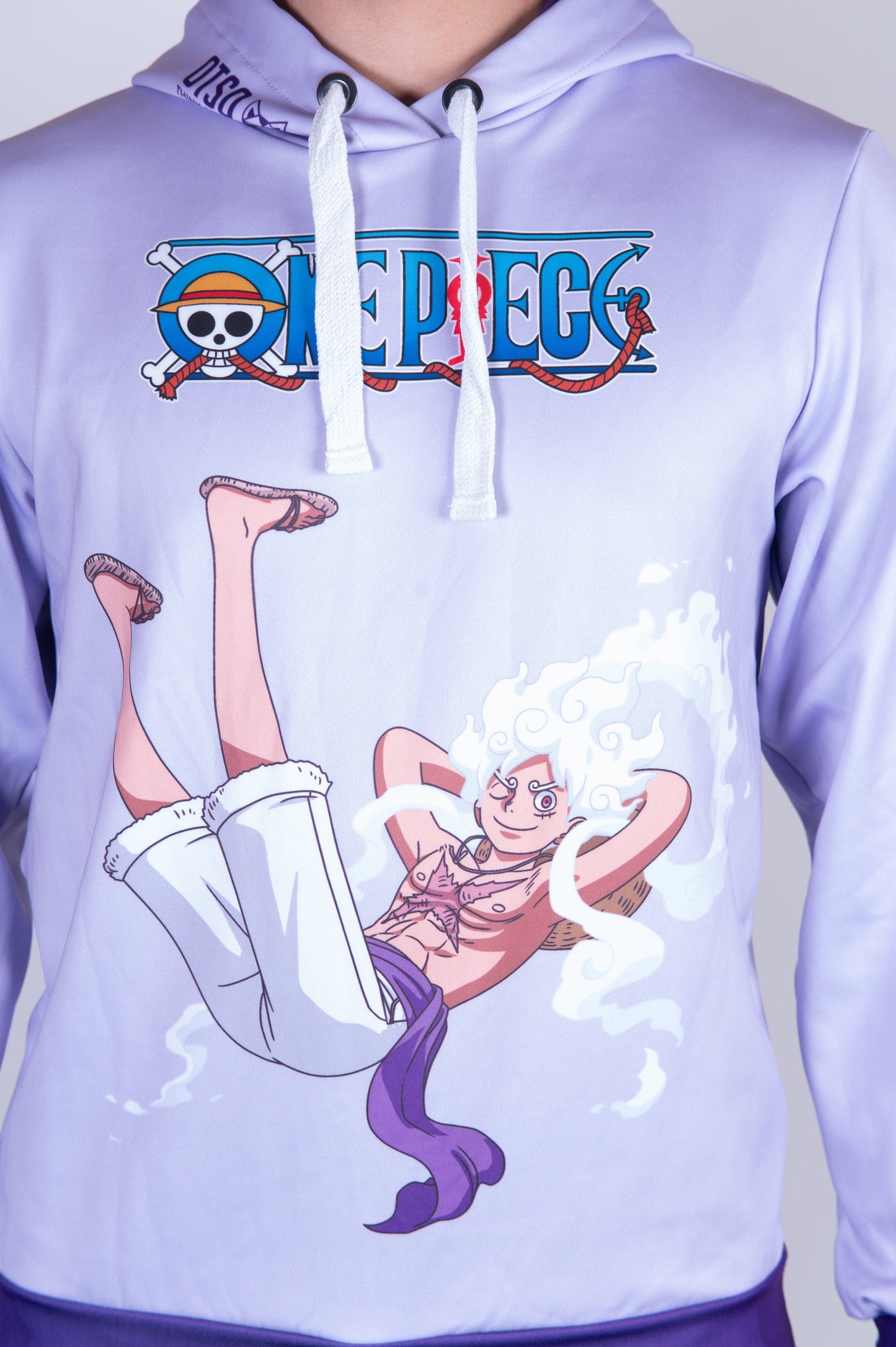 Felpa con cappuccio - One piece cappello di paglia Luffy gear5 viola