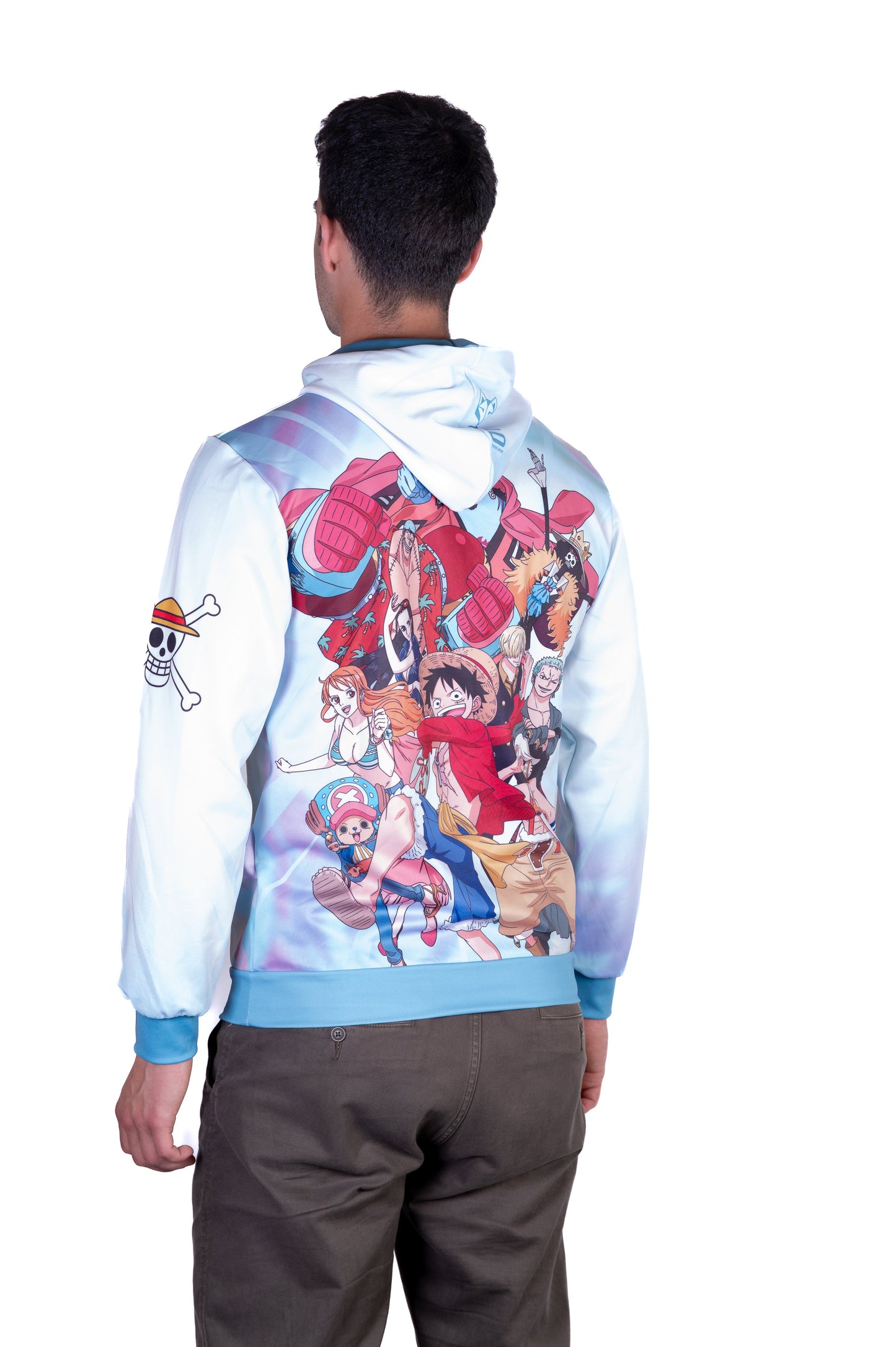 Hooded sweatshirt - One-piece Fishman Luffy and the crew green