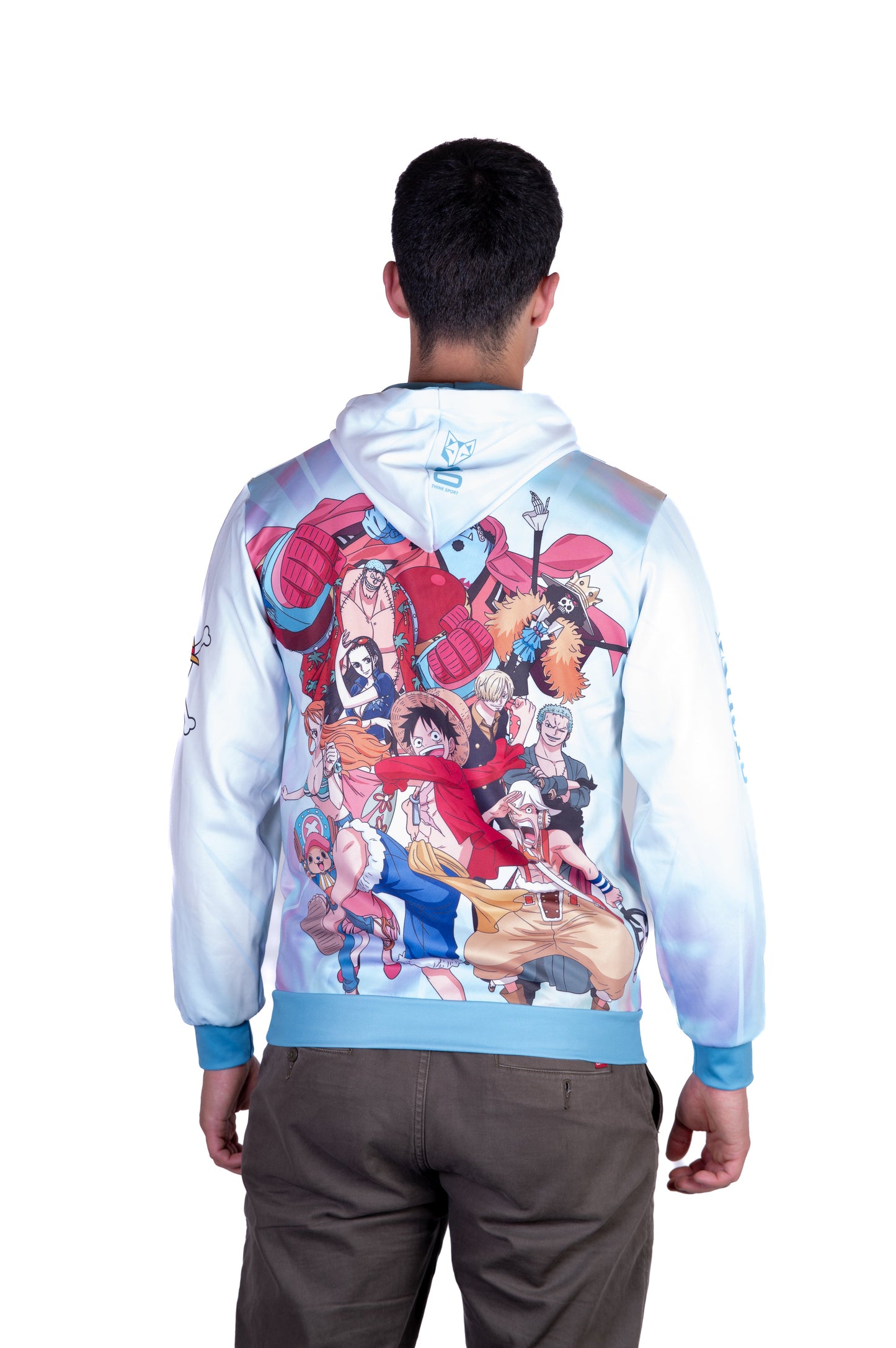 Hooded sweatshirt - One-piece Fishman Luffy and the crew green