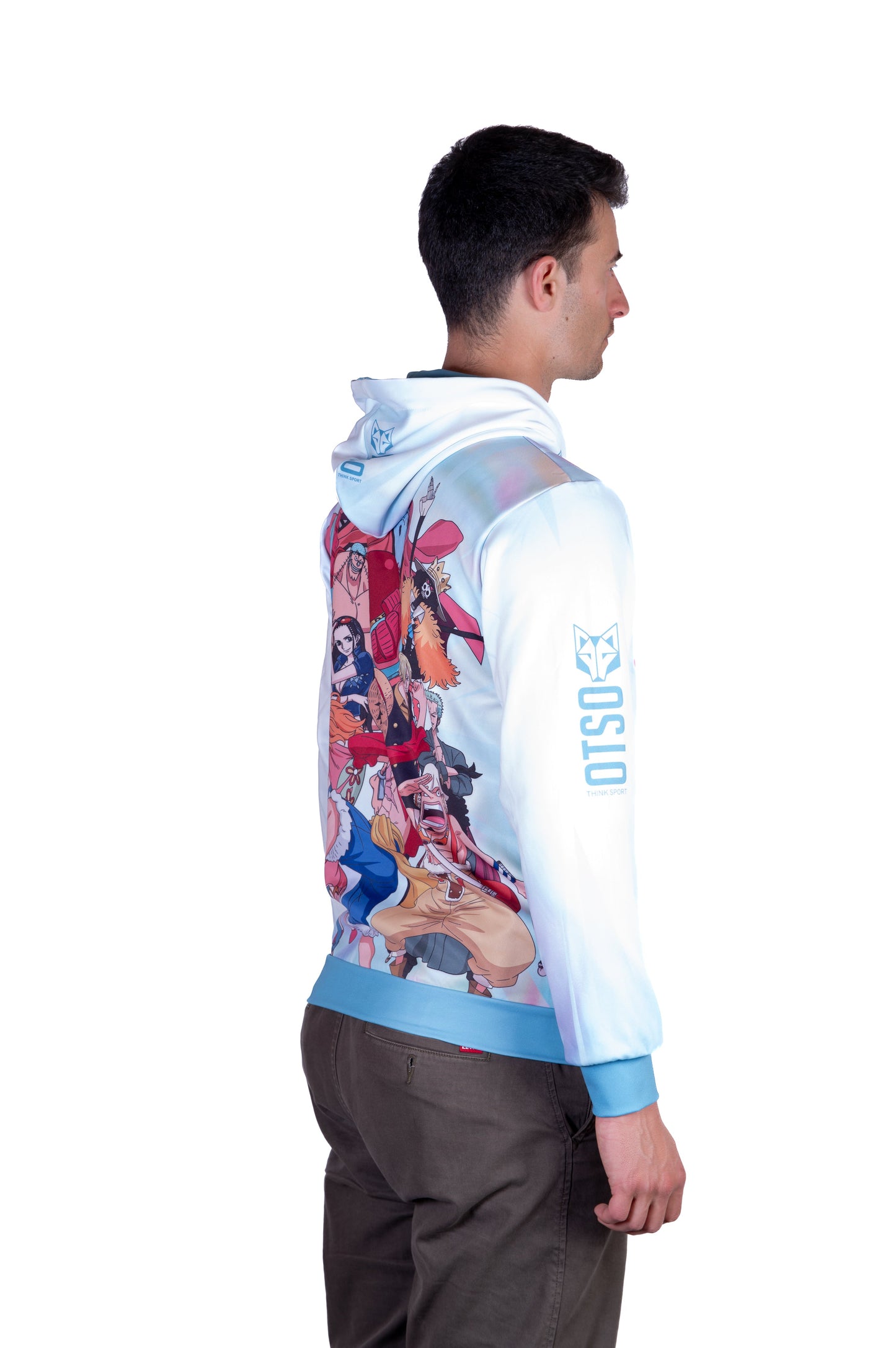 Hooded sweatshirt - One-piece Fishman Luffy and the crew green