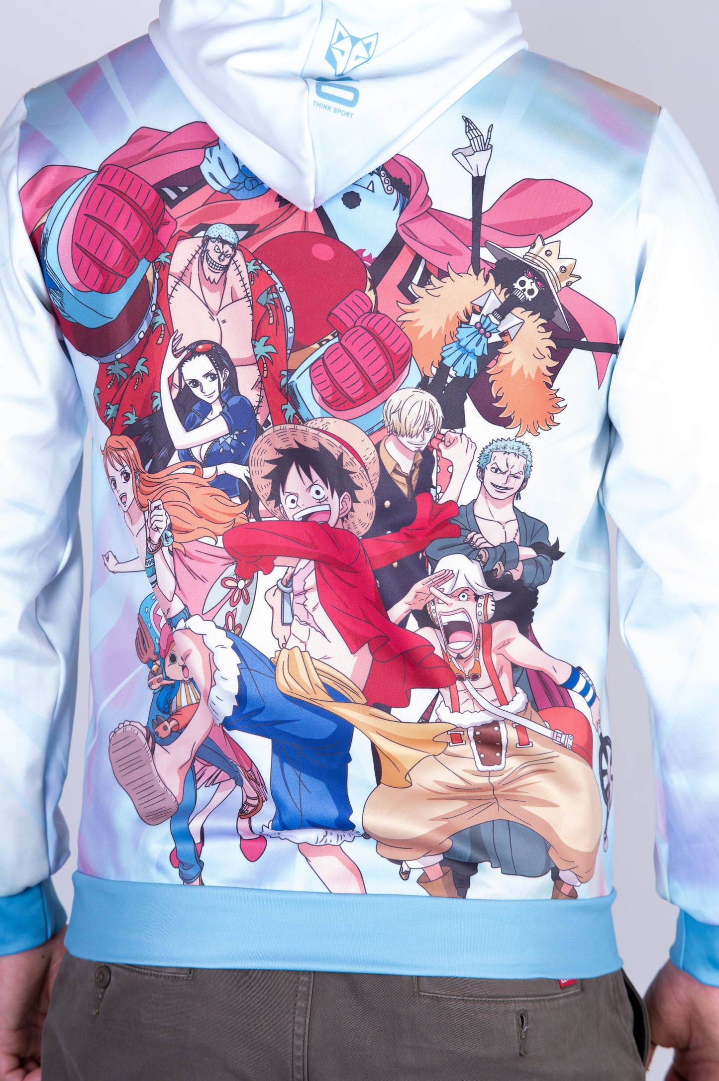 Hooded sweatshirt - One-piece Fishman Luffy and the crew green