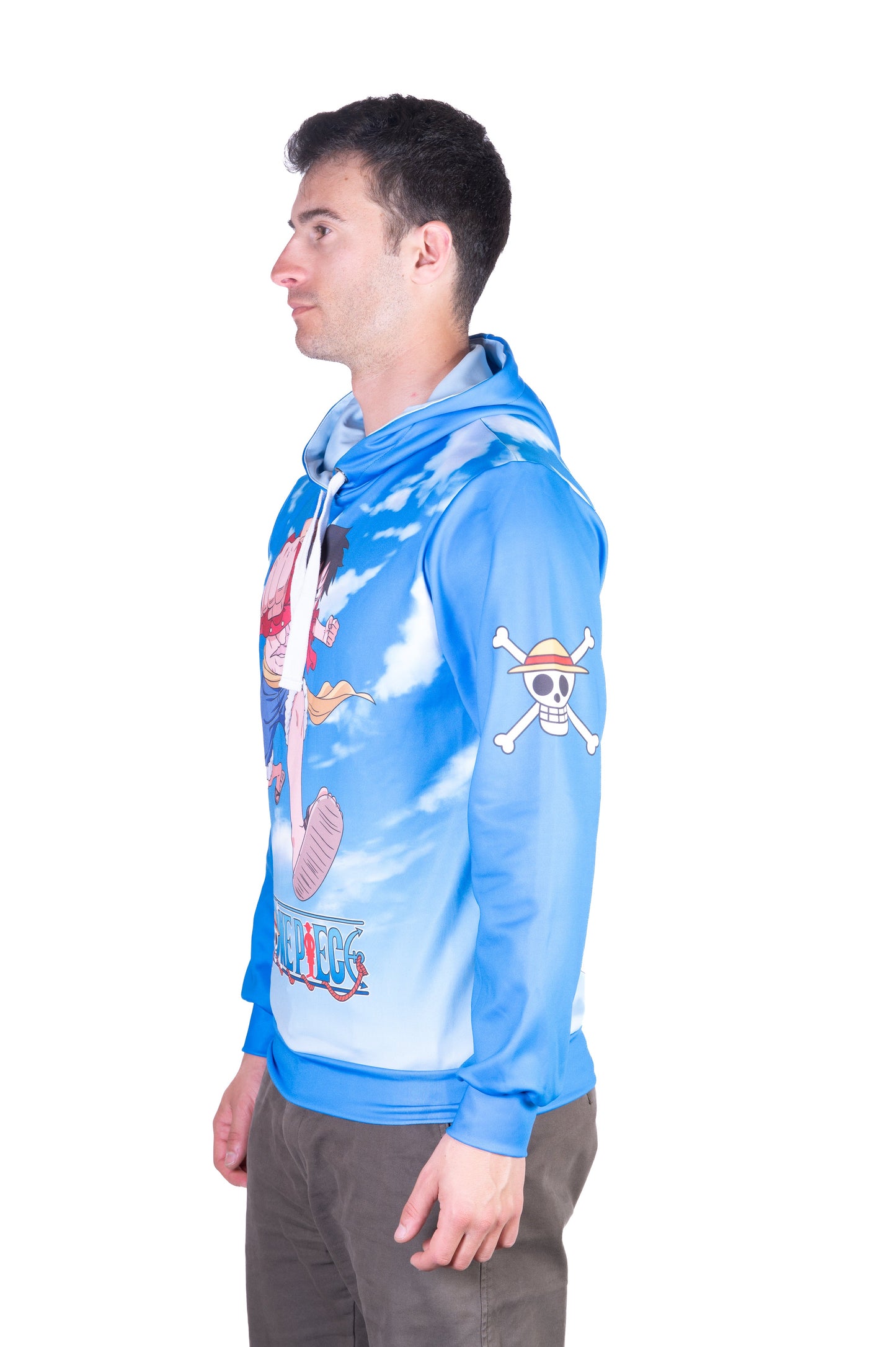 Hooded sweatshirt - One-piece Fishman Luffy and the crew blue