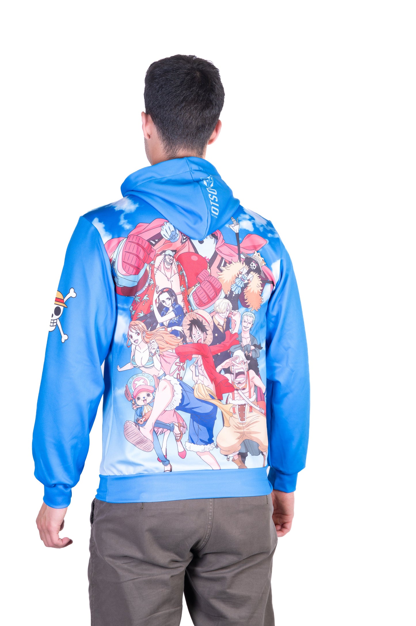 Hooded sweatshirt - One-piece Fishman Luffy and the crew blue