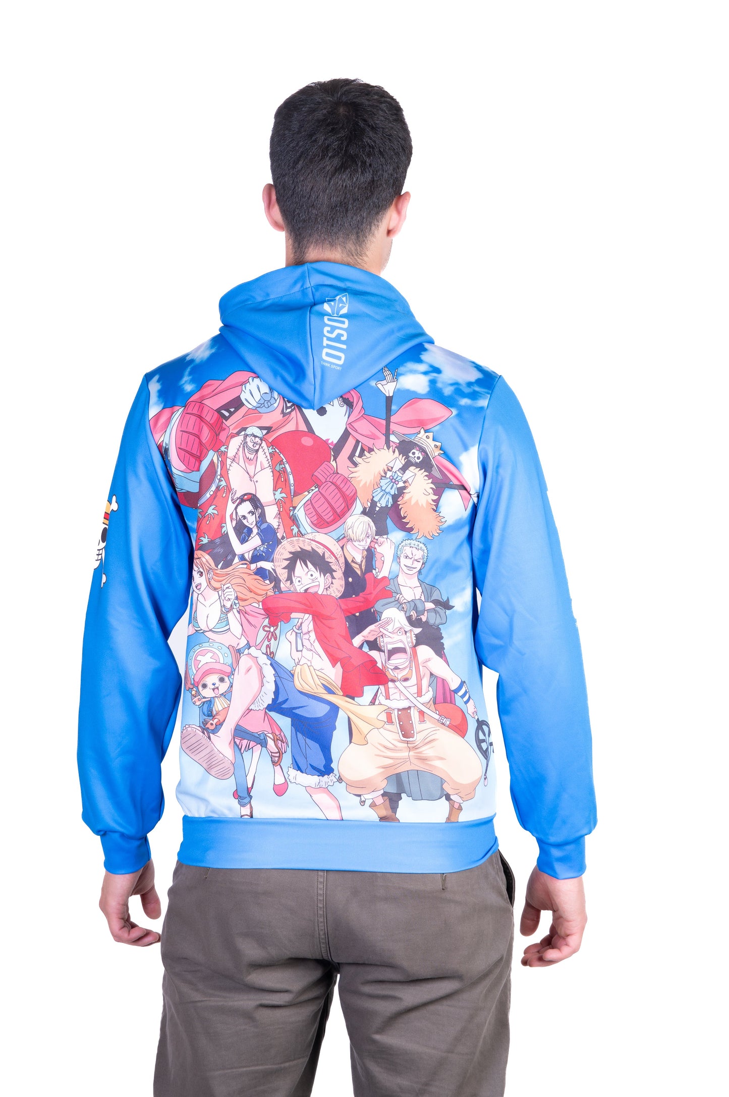 Hooded sweatshirt - One-piece Fishman Luffy and the crew blue