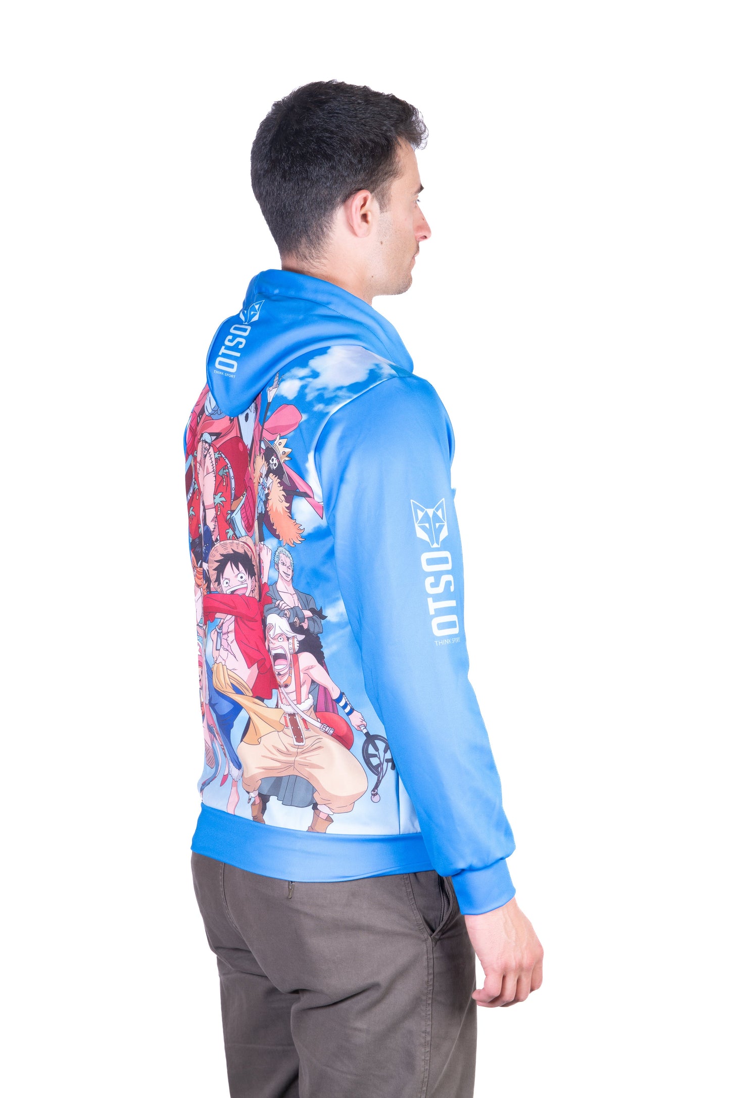 Hooded sweatshirt - One-piece Fishman Luffy and the crew blue
