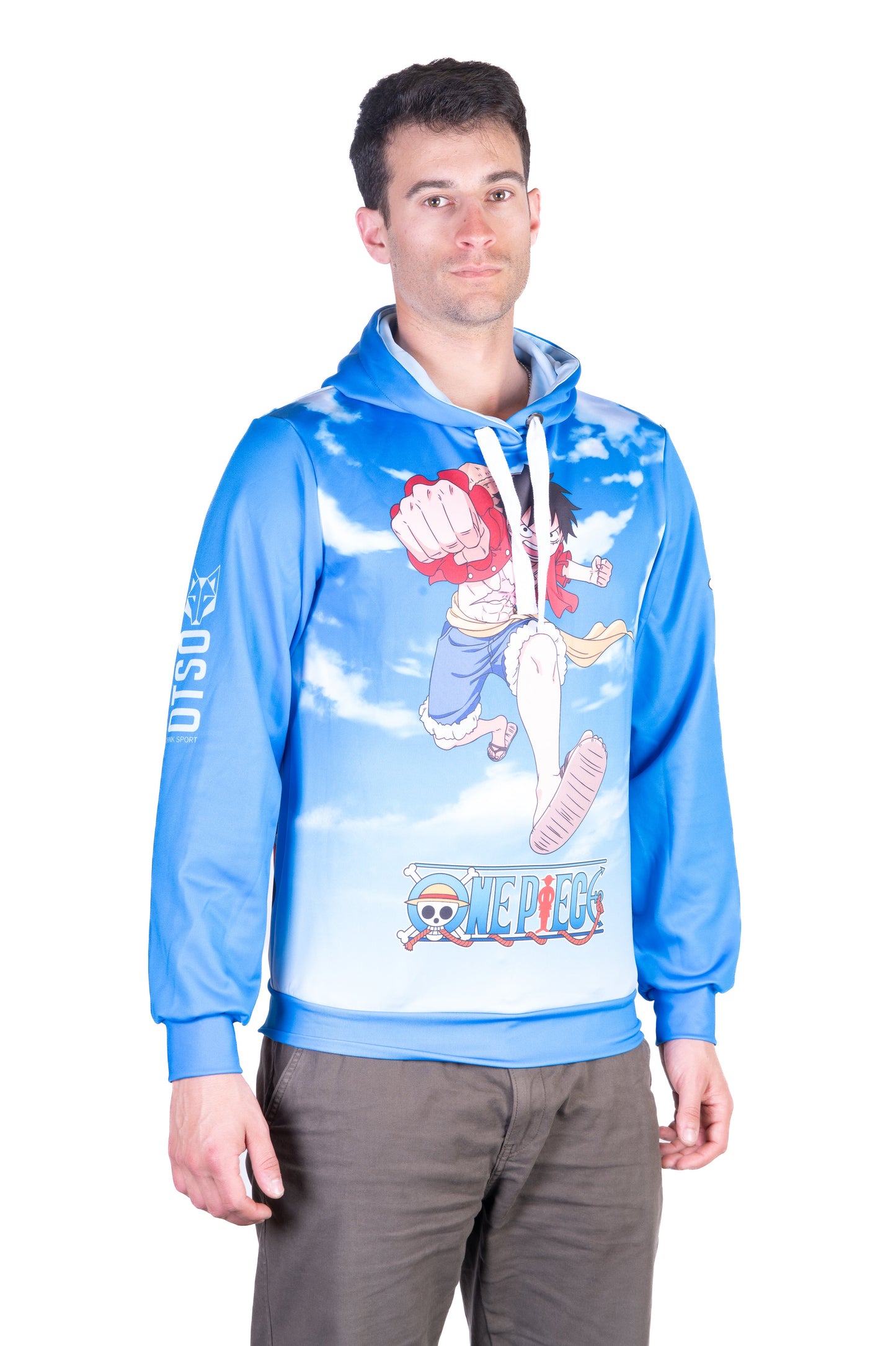 Hooded sweatshirt - One-piece Fishman Luffy and the crew blue