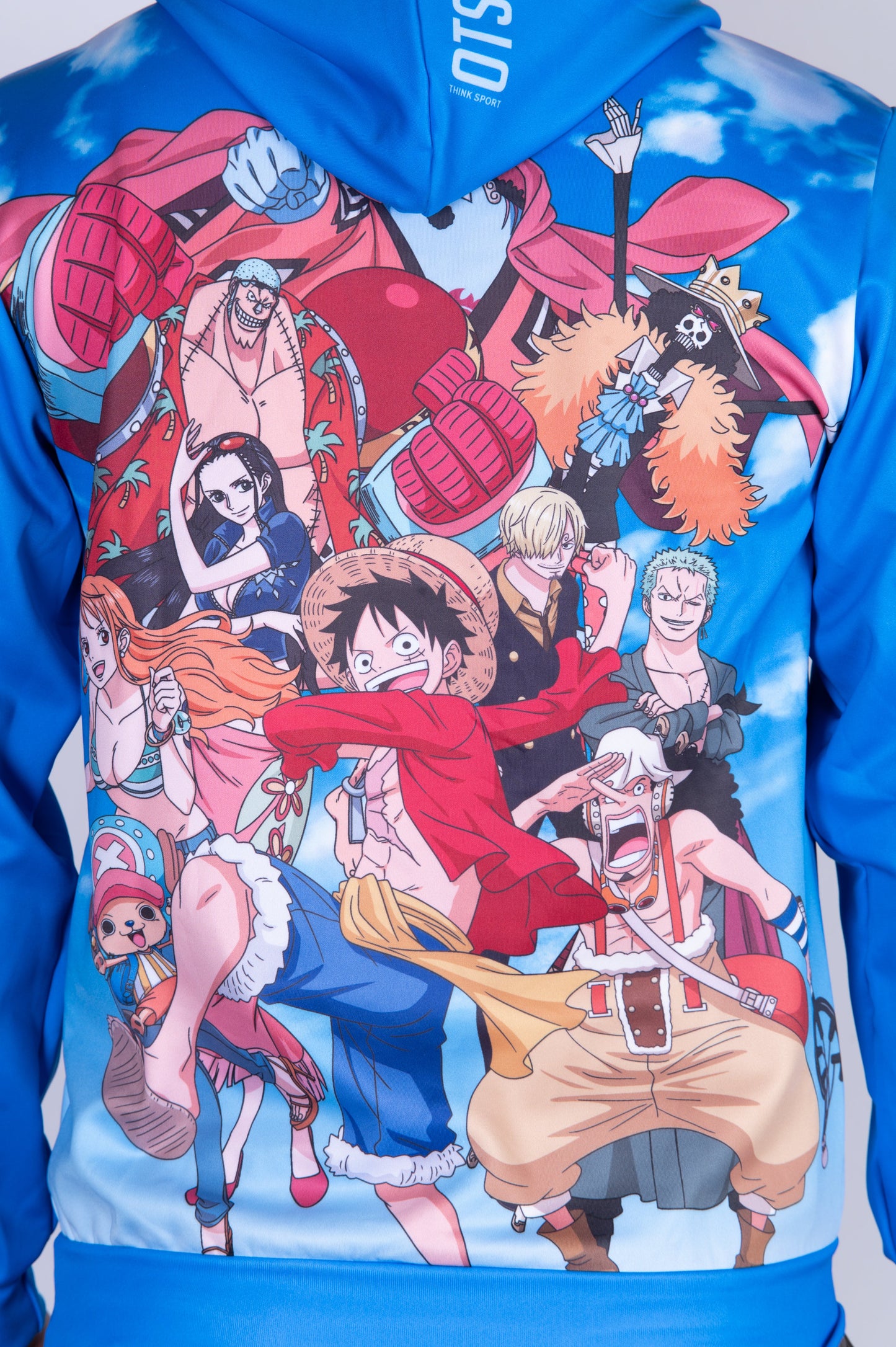 Hooded sweatshirt - One-piece Fishman Luffy and the crew blue