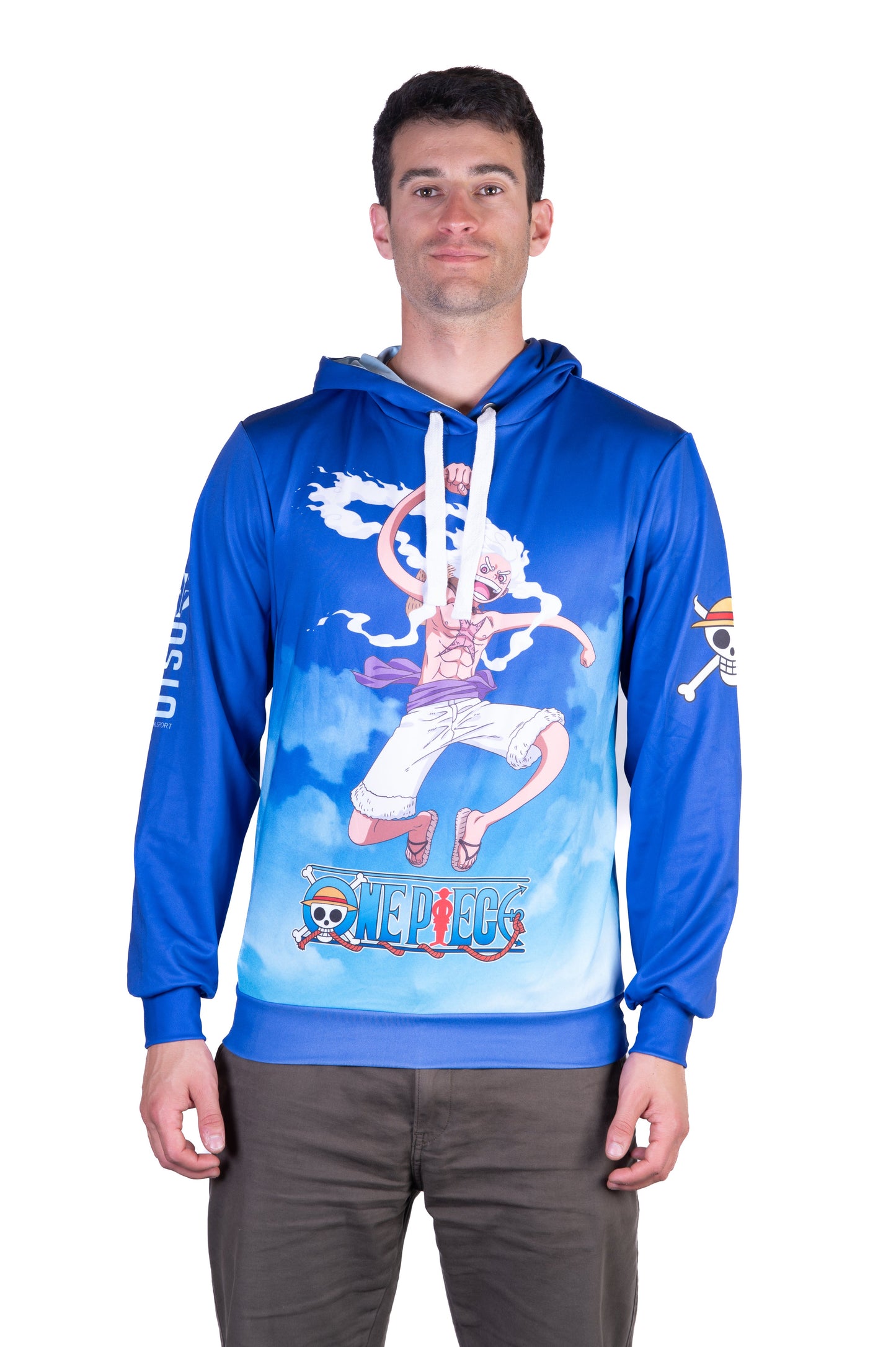 Kapuzenshirt - Einteiler Egghead Luffy und die Mannschaft Blau