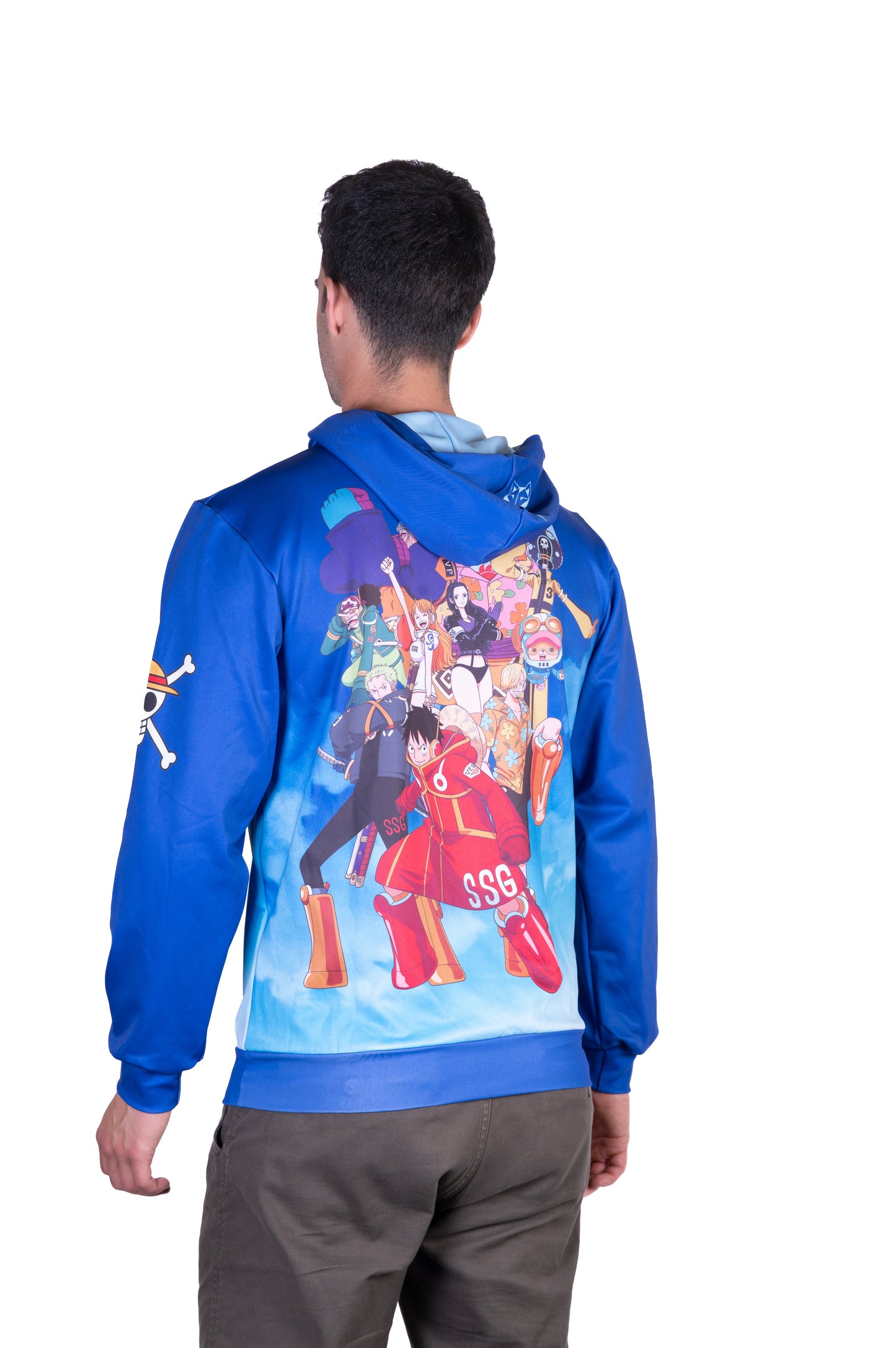 Kapuzenshirt - Einteiler Egghead Luffy und die Mannschaft Blau