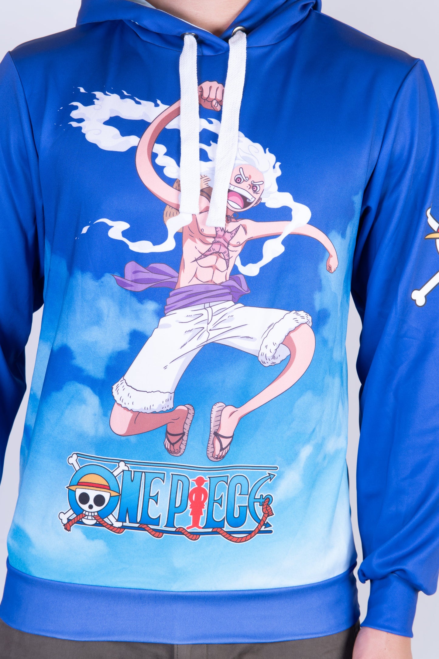 Kapuzenshirt - Einteiler Egghead Luffy und die Mannschaft Blau