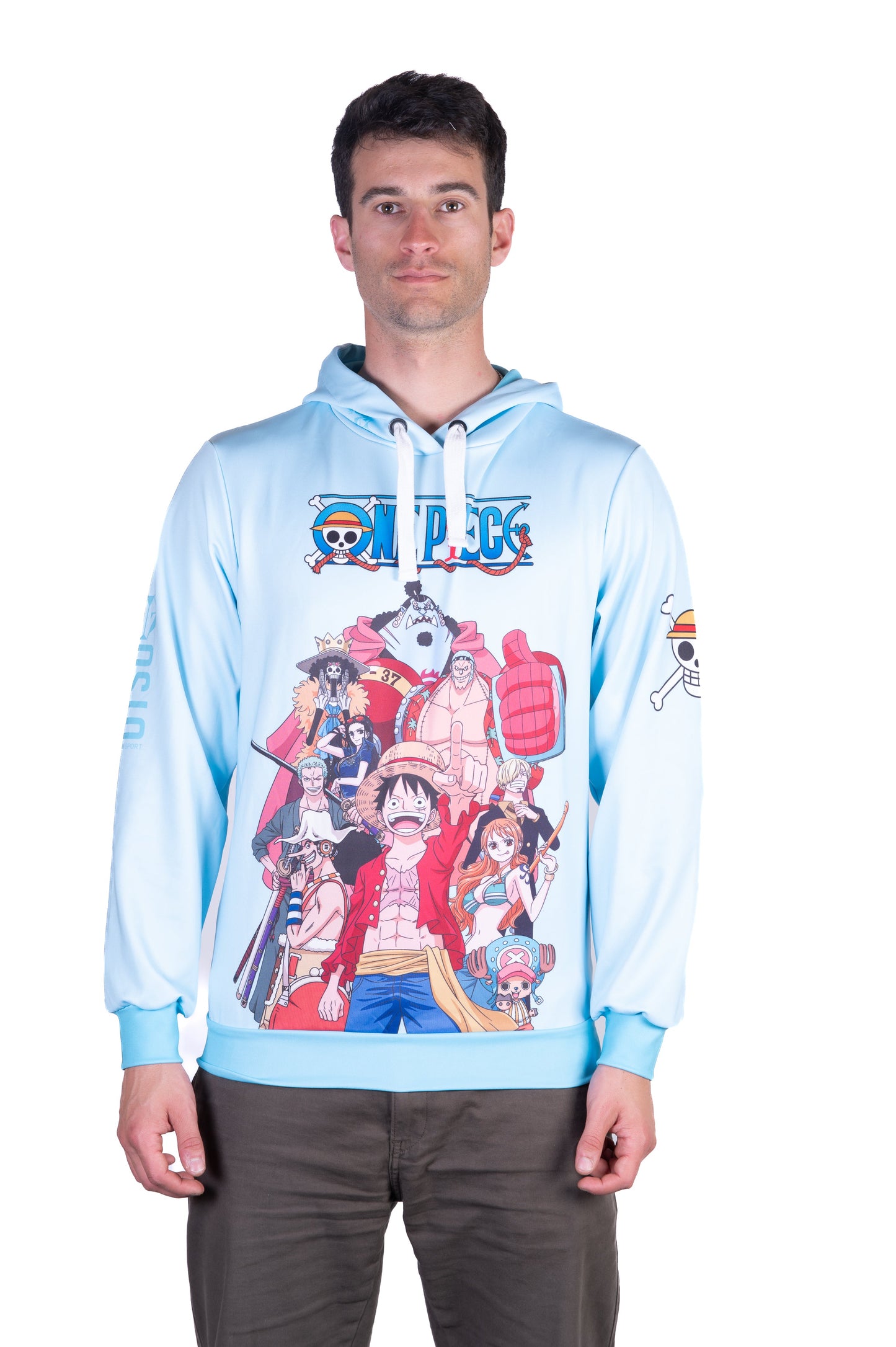 Hooded sweatshirt - One-piece fisherman's straw hat crew turquoise