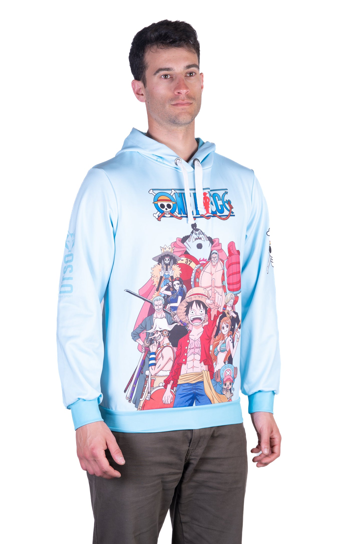 Hooded sweatshirt - One-piece fisherman's straw hat crew turquoise