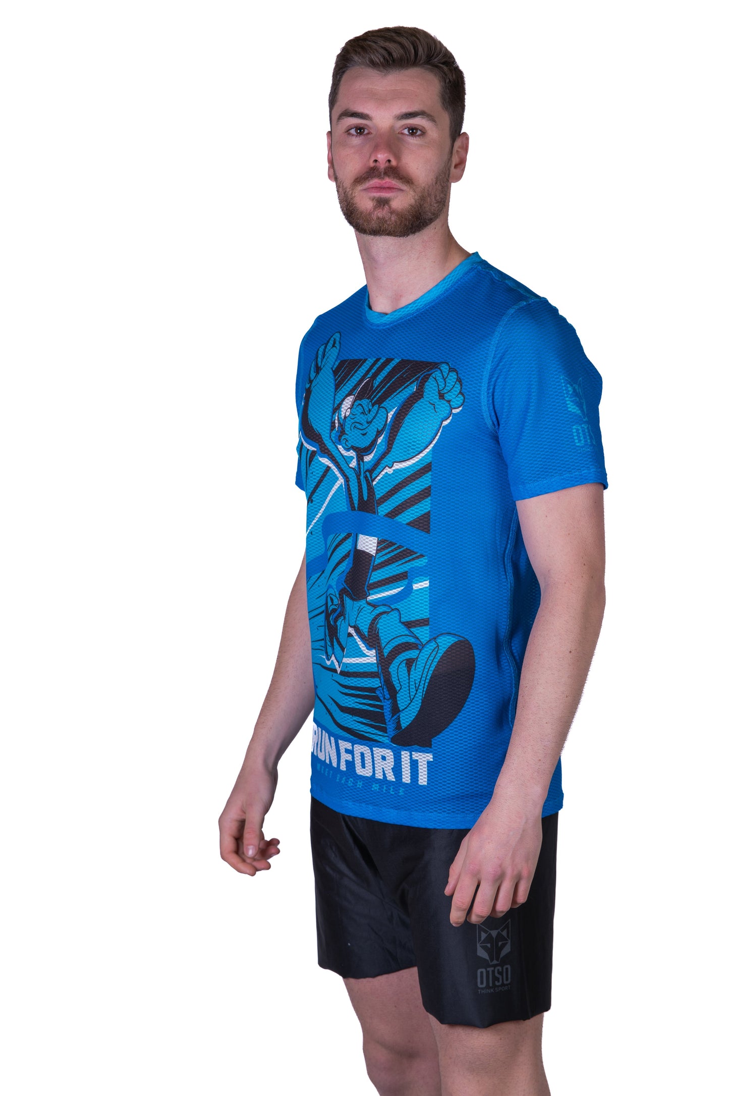 Herren-T-Shirt mit kurzen Ärmeln – Popeye Lauf dafür