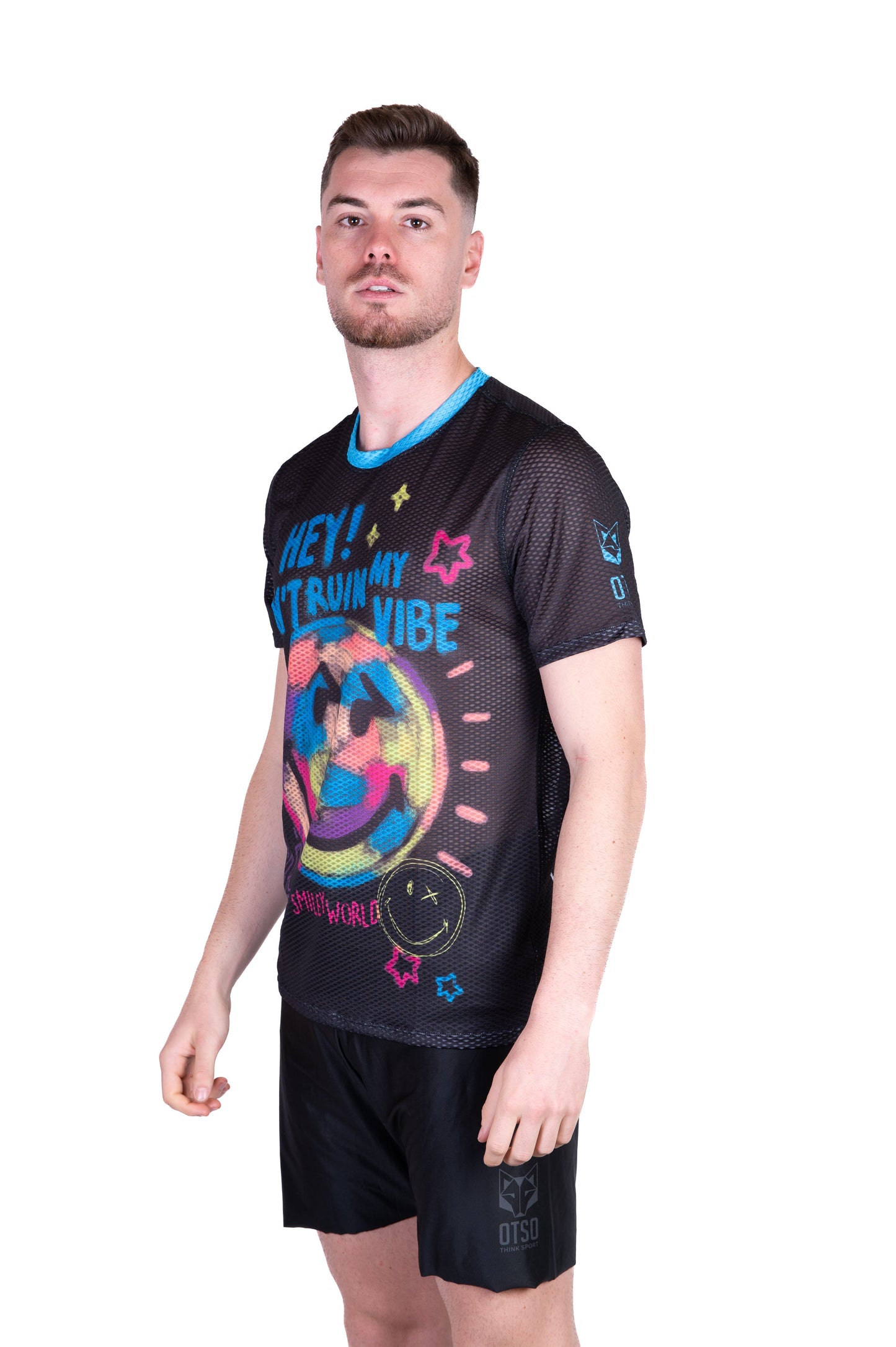 Herren-T-Shirt mit kurzen Ärmeln – Smiley-Fest