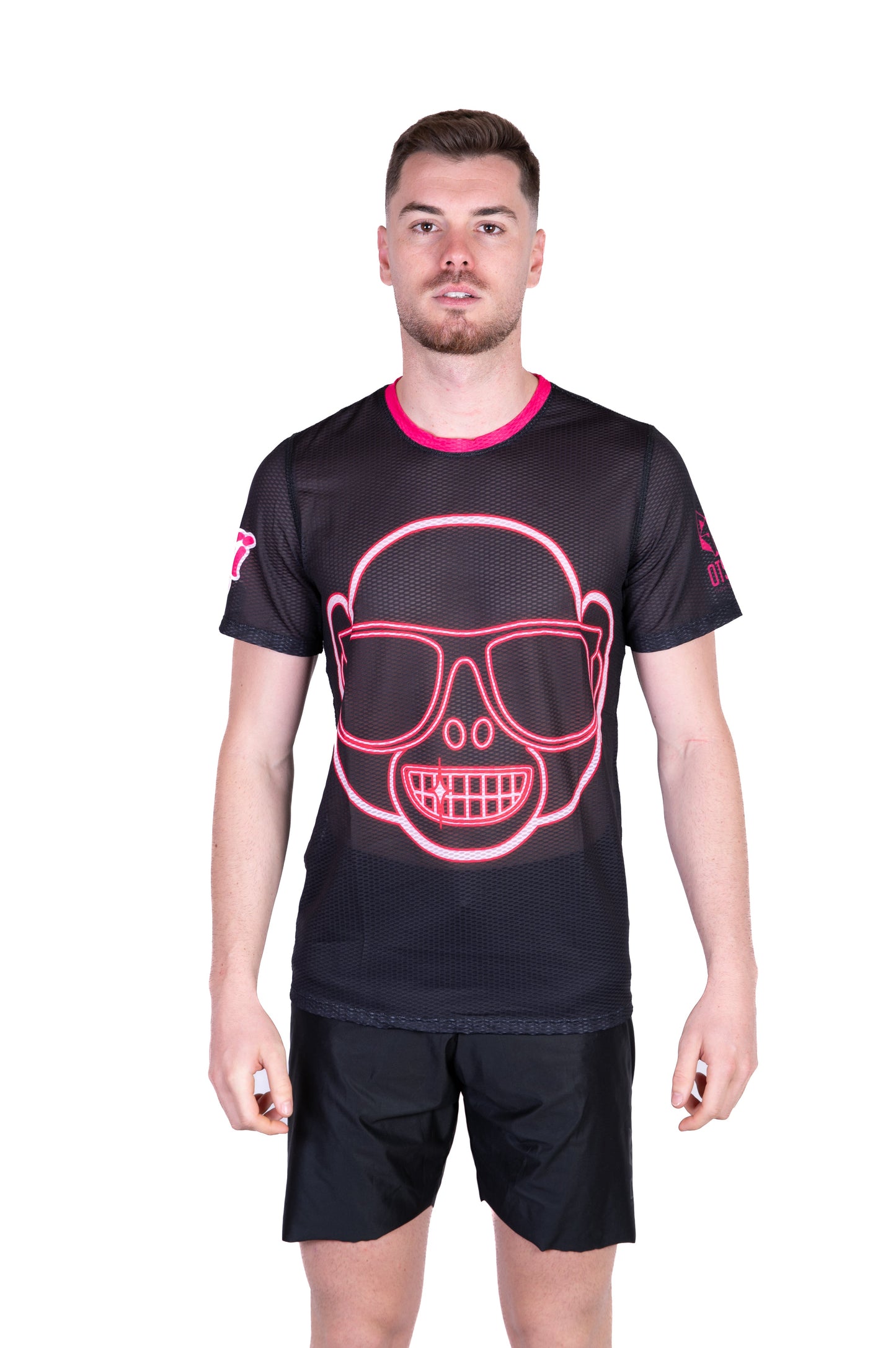 Maglietta uomo maniche corte - Scimmia Emoji Neon
