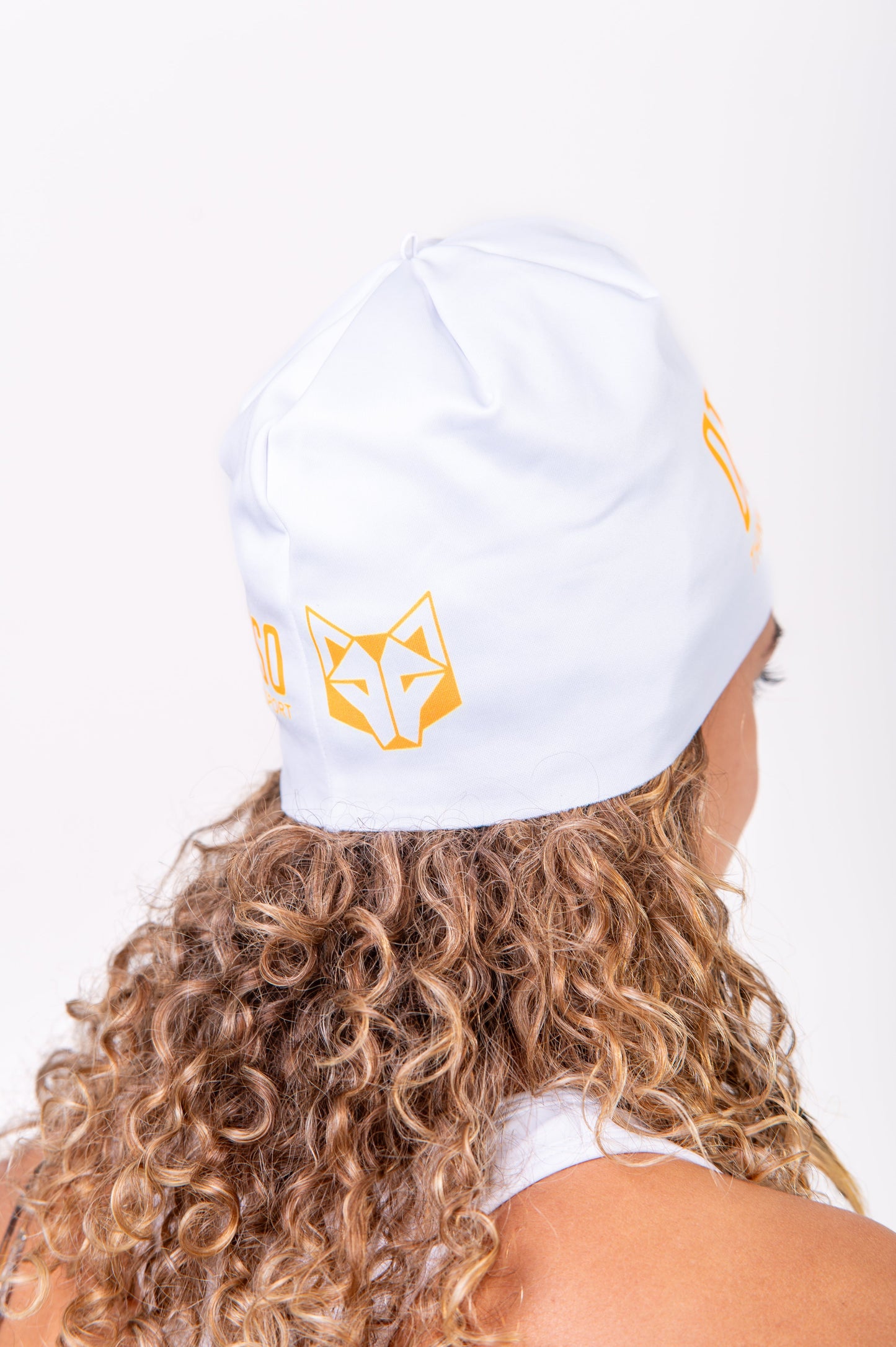 Hat - White & Bright Orange