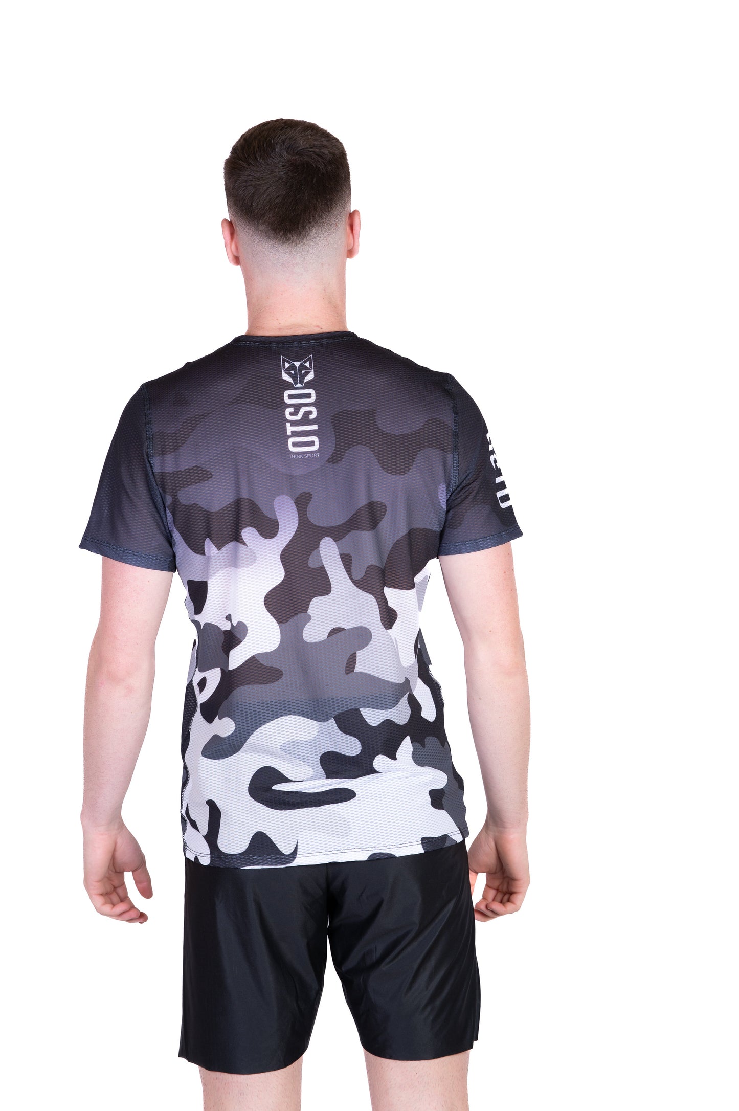 Men's short-sleeve shirt - Grey camouflage